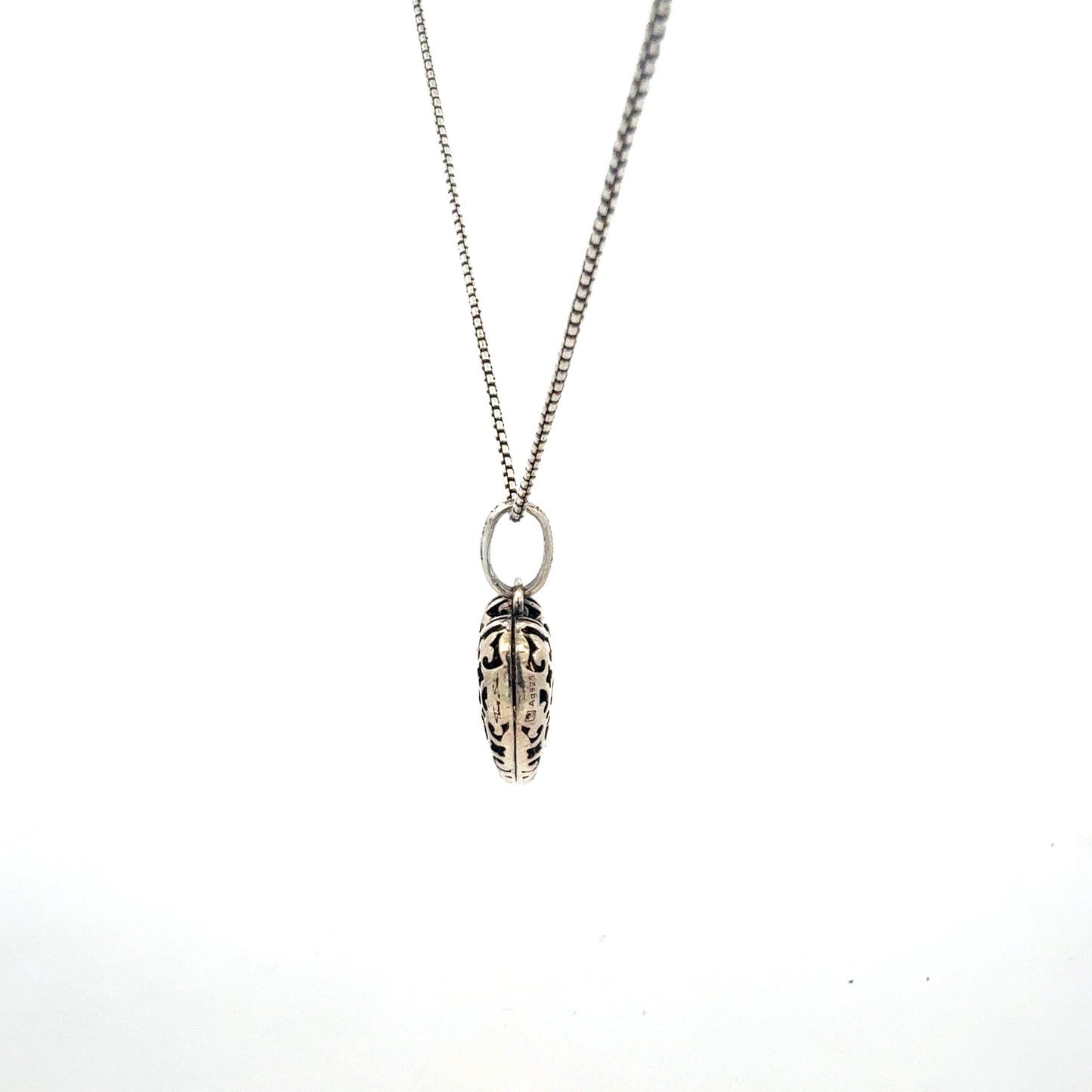 925 Sterling Silber Kette mit Herz - Seitenansicht