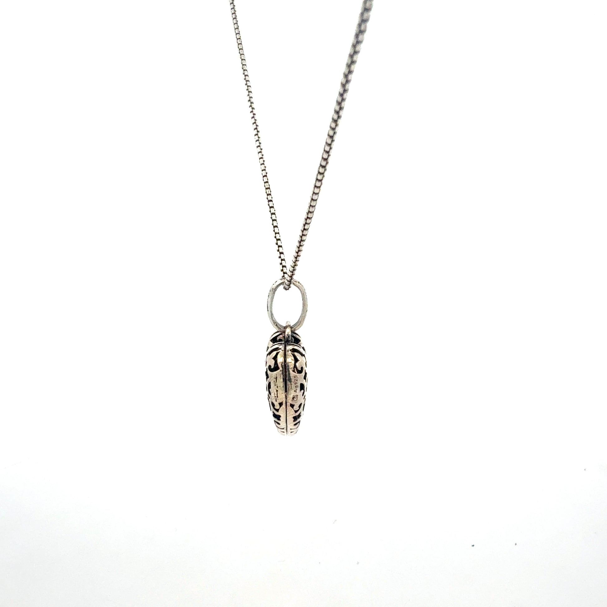 925 Sterling Silber Kette mit Herz - Seitenansicht