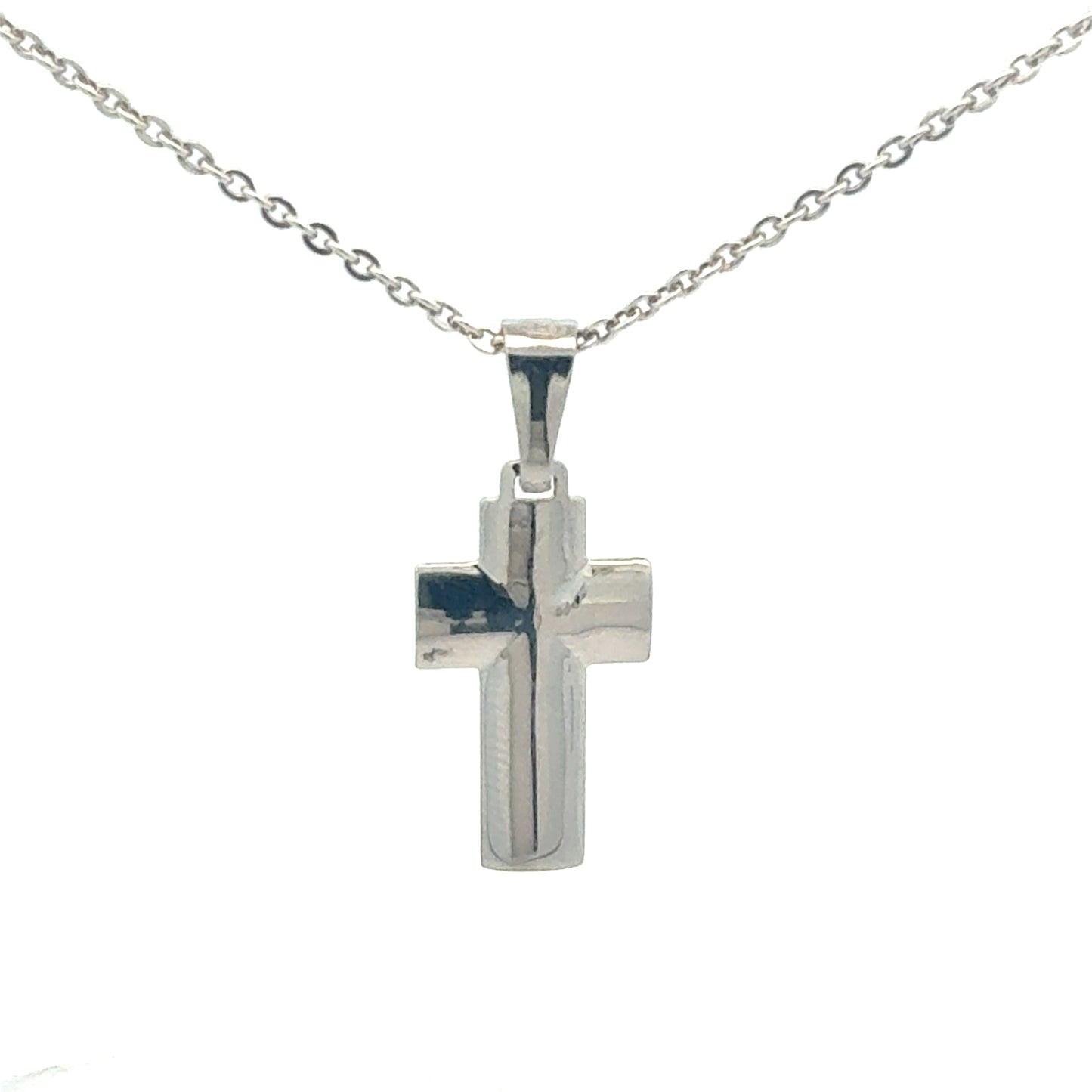 Silberkette 925 mit Kreuz-Anhänger – Detailansicht des filigranen Kreuzes