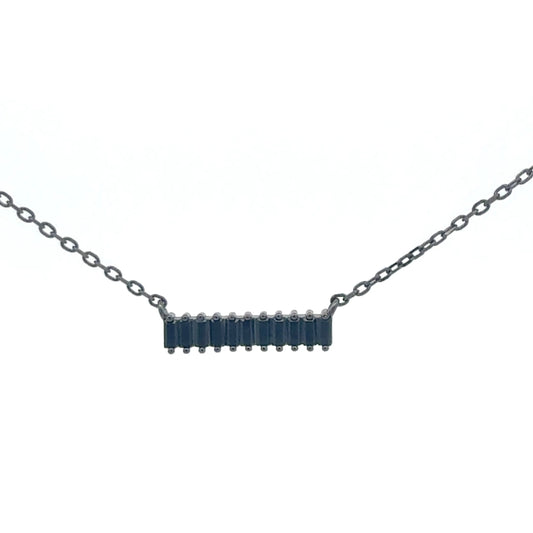 Oxidierte Silberkette 925 mit schwarzem Stein-Anhänger – 45 cm, 3,74 g Anhänger Juwelier Alen