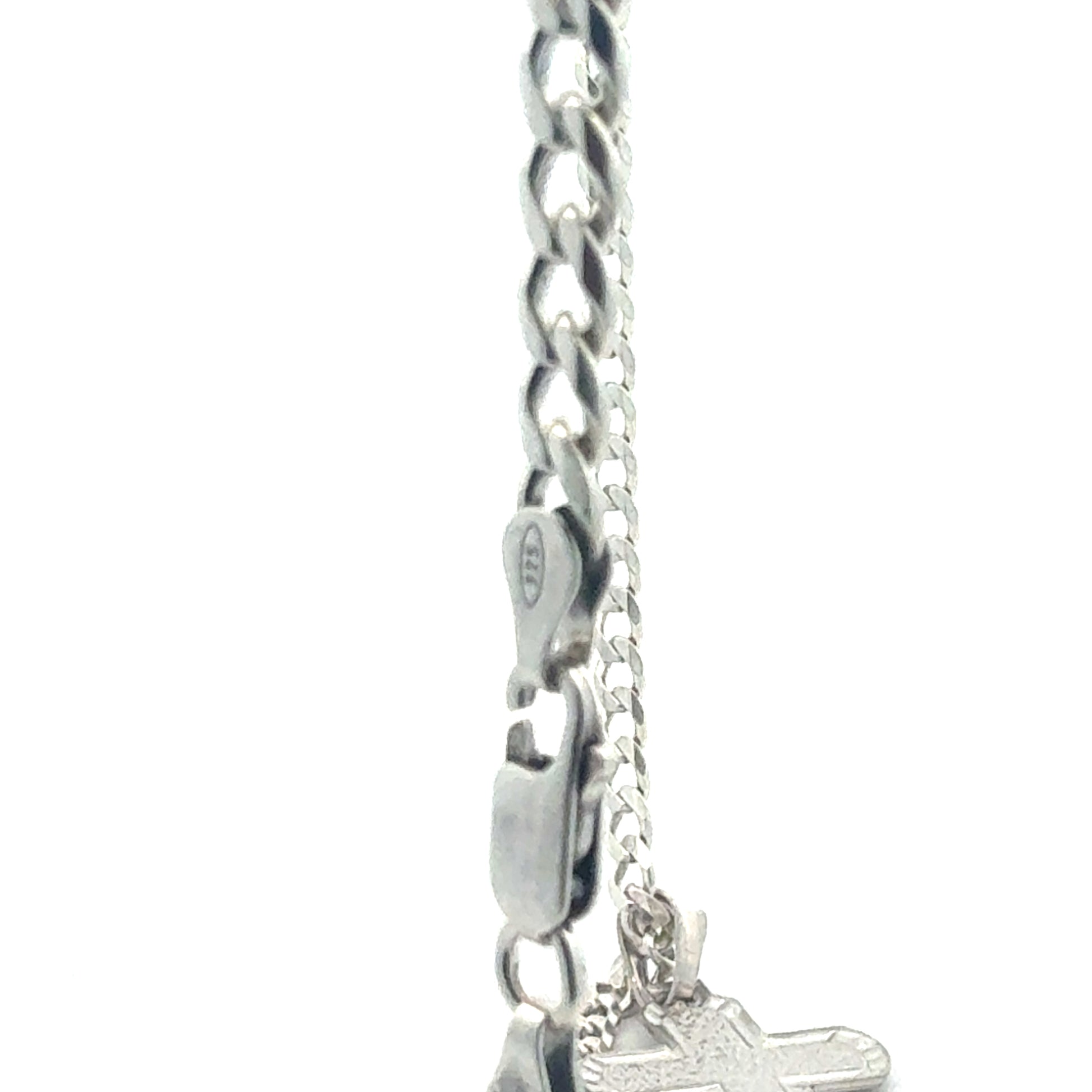 925 Sterling Silber Kette mit Kreuz - Detailansicht