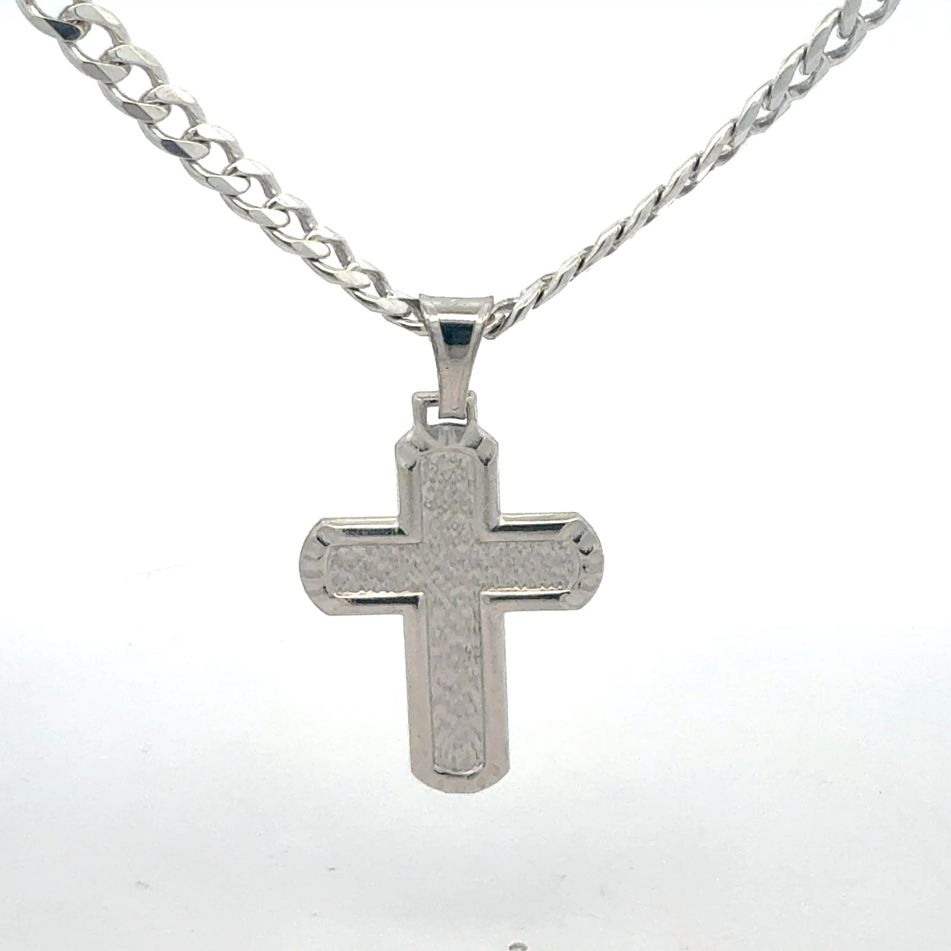 Silberkette 925 mit Kreuz-Anhänger - Gesamtansicht