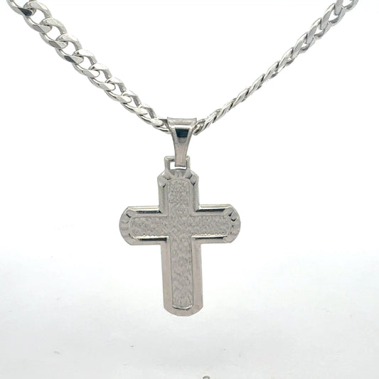 Silberkette 925 mit Kreuz-Anhänger - Gesamtansicht