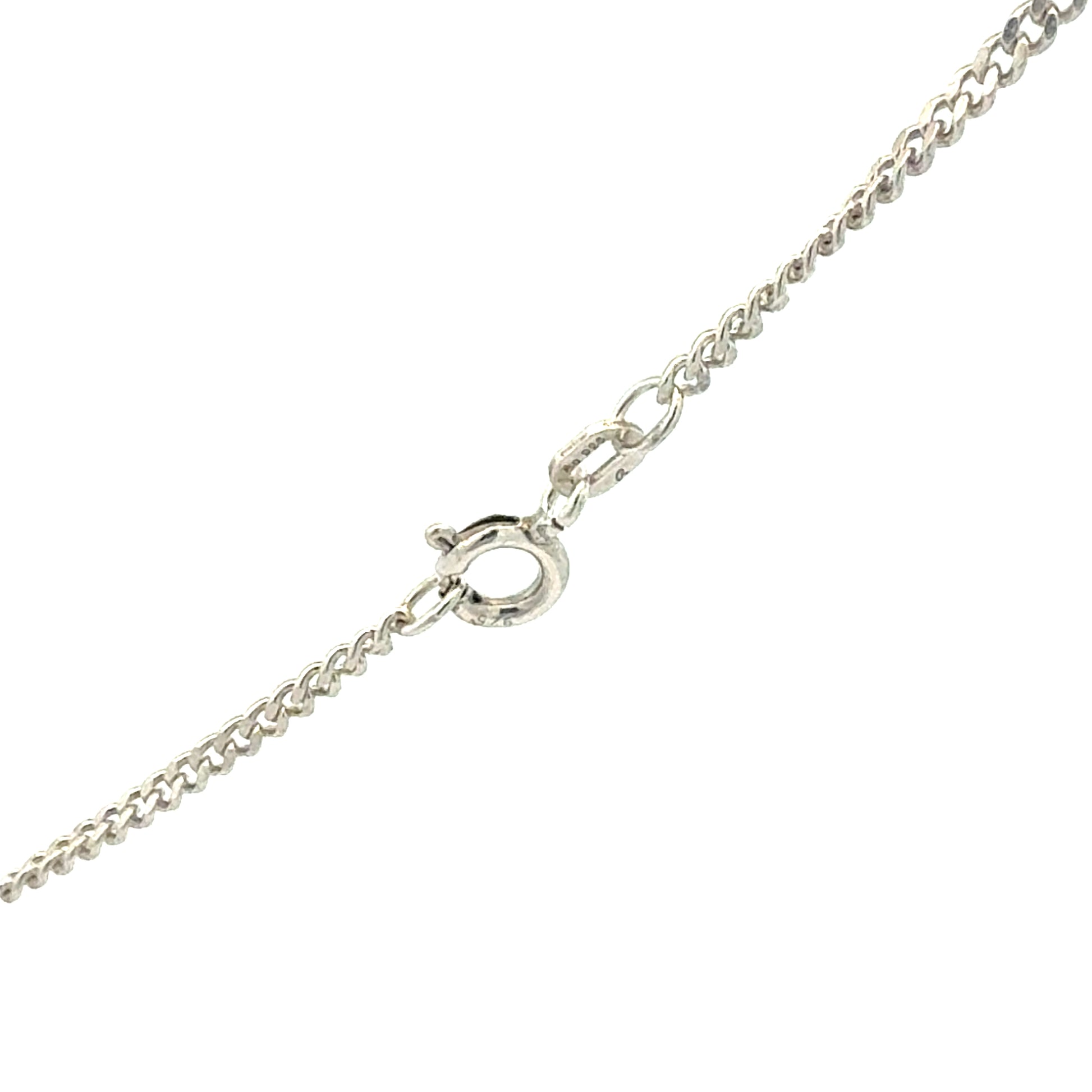 Silberkette 925 mit Kreuz-Anhänger – Seitenansicht 50 cm Länge
