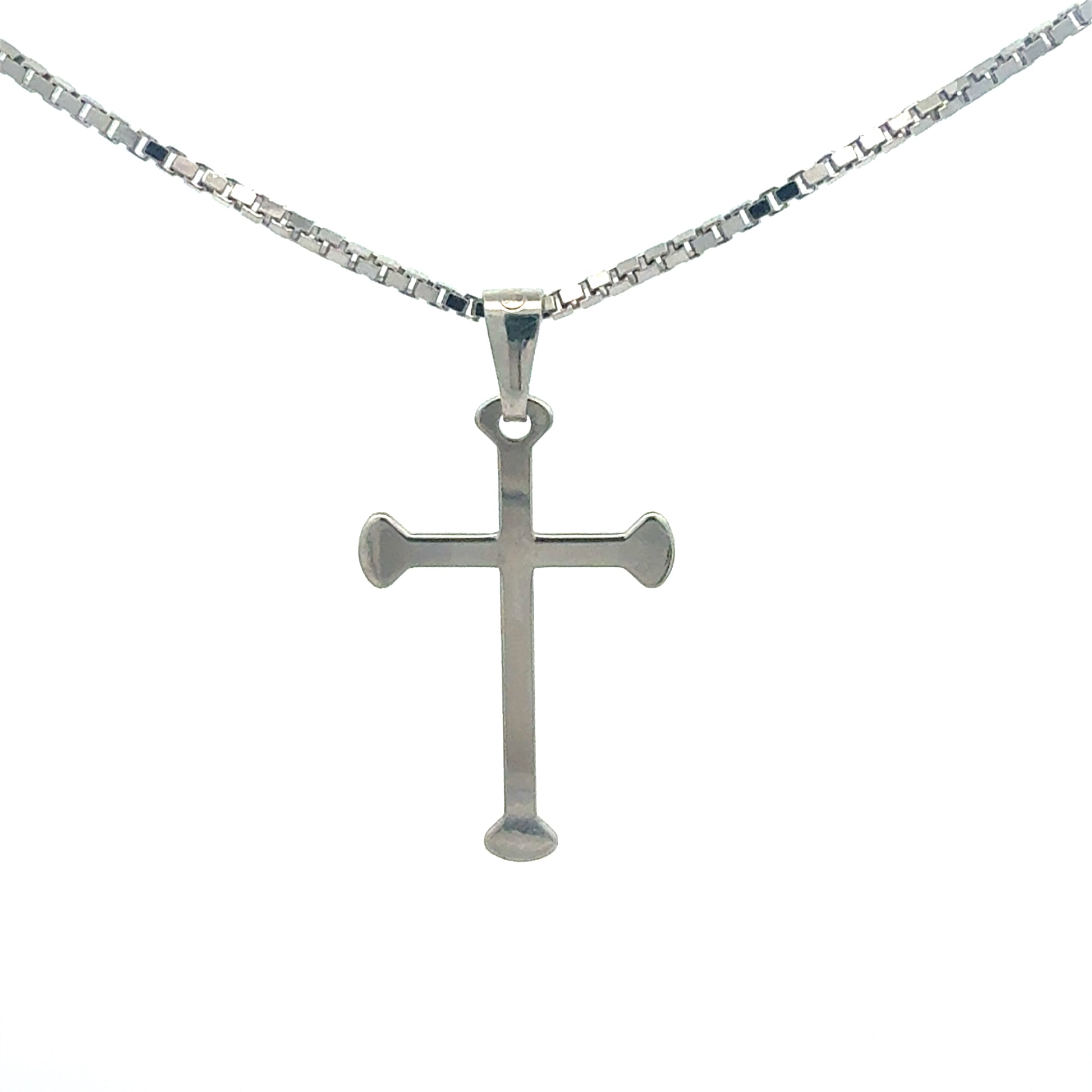 Silberkette 925 mit Kreuz-Anhänger, 80 cm Länge, 11,96 g