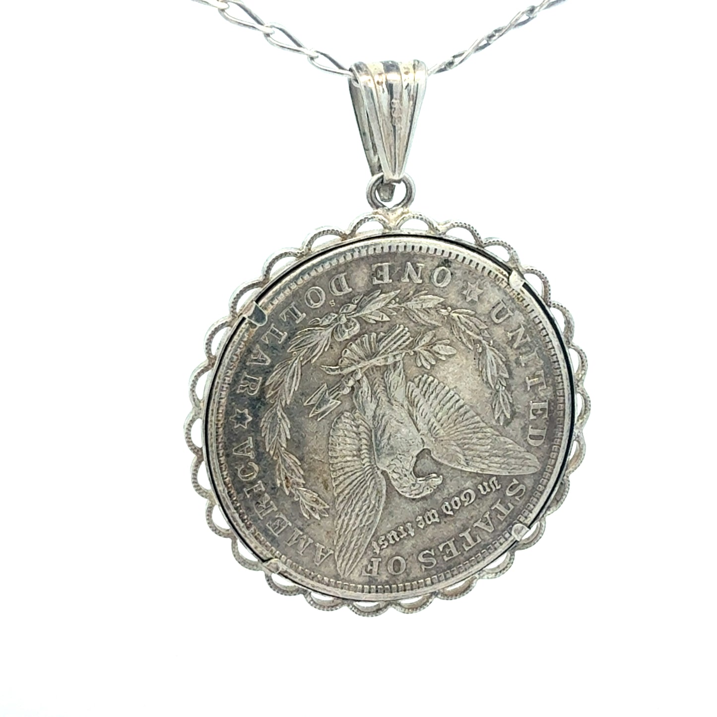 Silberkette 925 mit Dollar-Münzanhänger – Detailansicht Münze