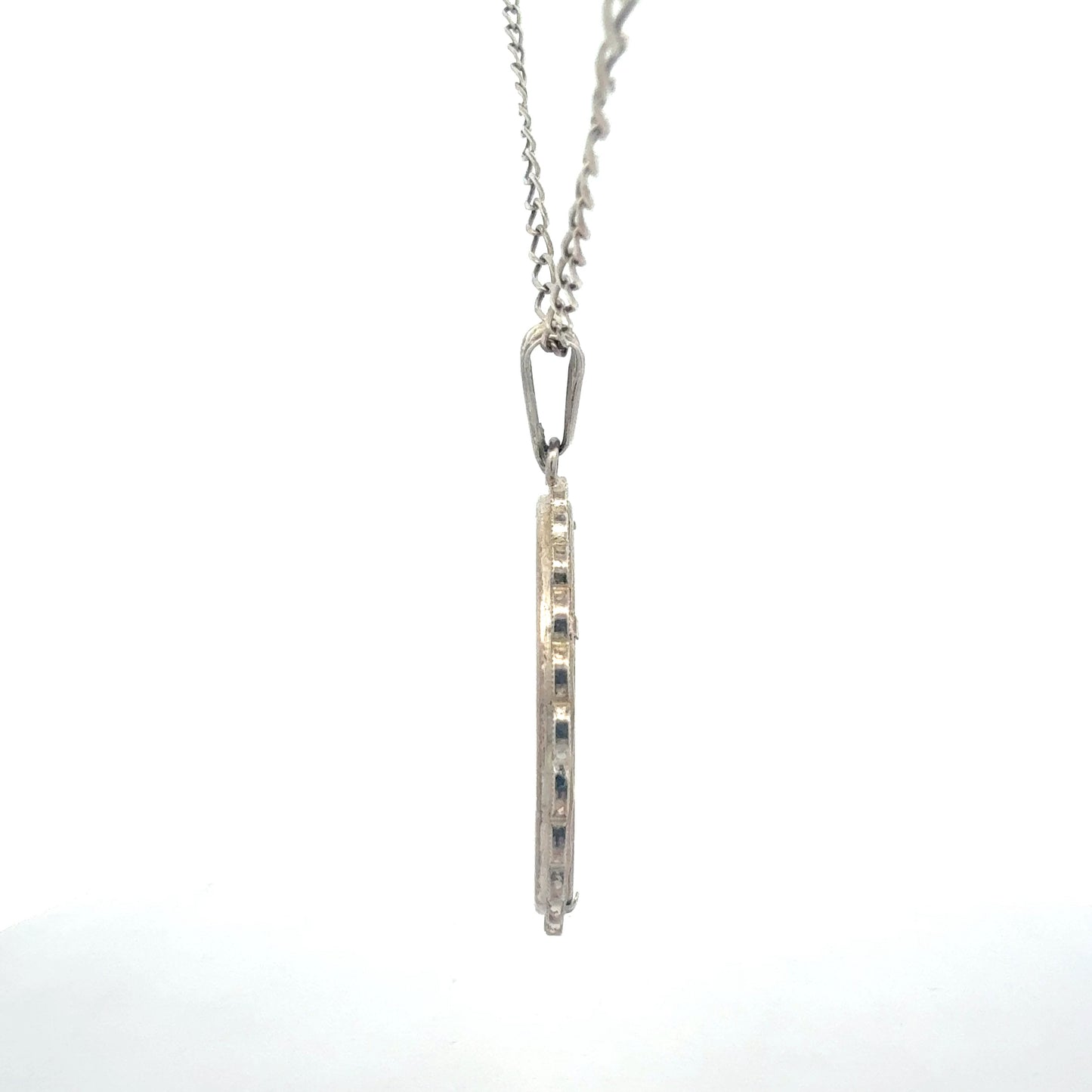 925 Sterlingsilber Kette mit Dollar-Münze – Seitenansicht