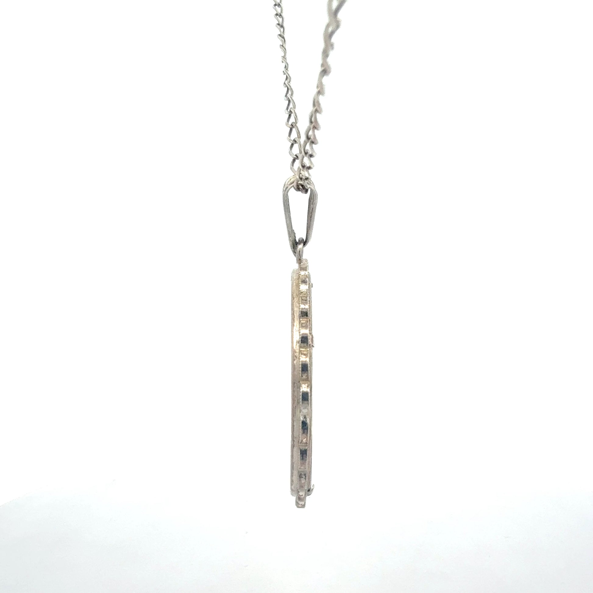 925 Sterlingsilber Kette mit Dollar-Münze – Seitenansicht