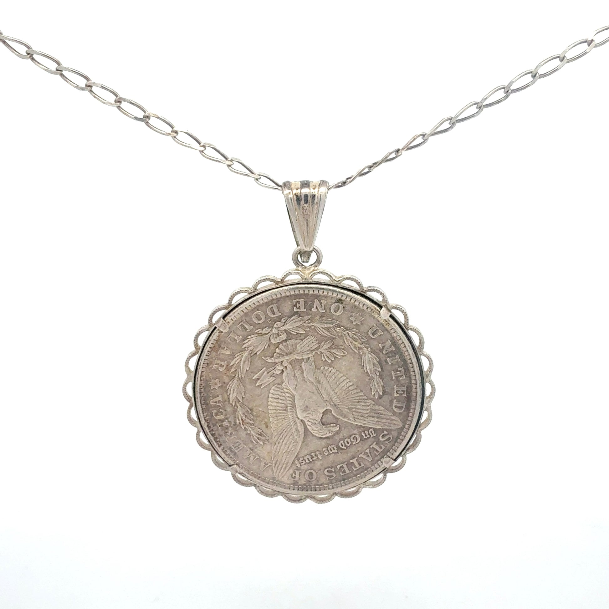 925 Silber Dollar-Münzanhänger – Rückseite Detai