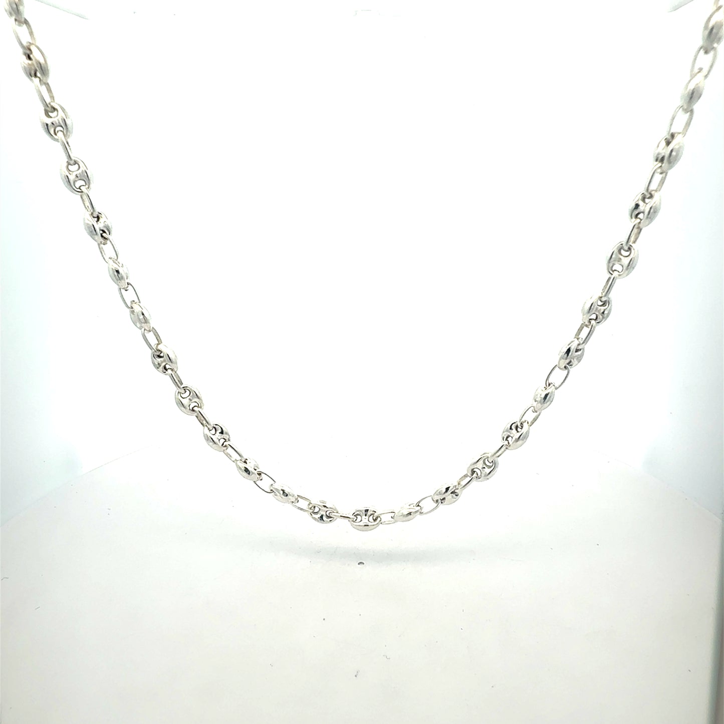 Silber Bohnenkette 925 60cm - Gesamtansicht