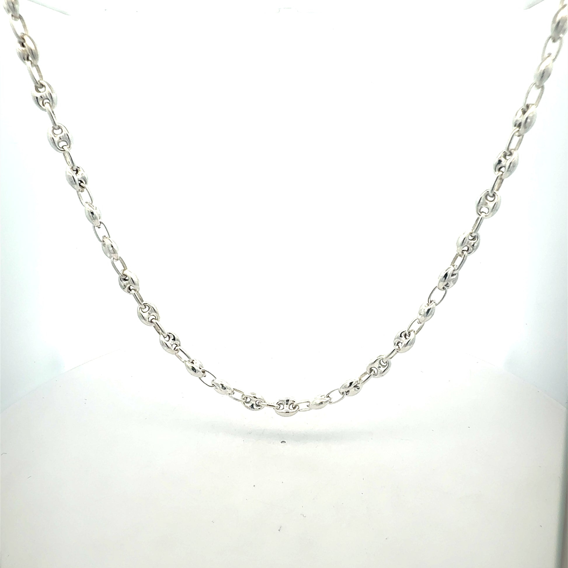 Silber Bohnenkette 925 60cm - Gesamtansicht