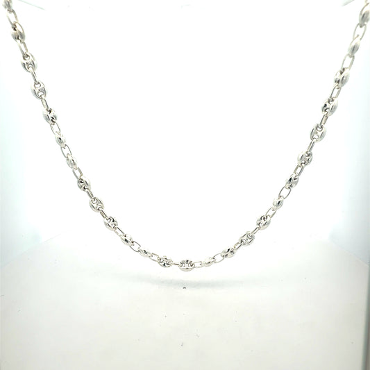 Silber Bohnenkette 925 60cm - Gesamtansicht