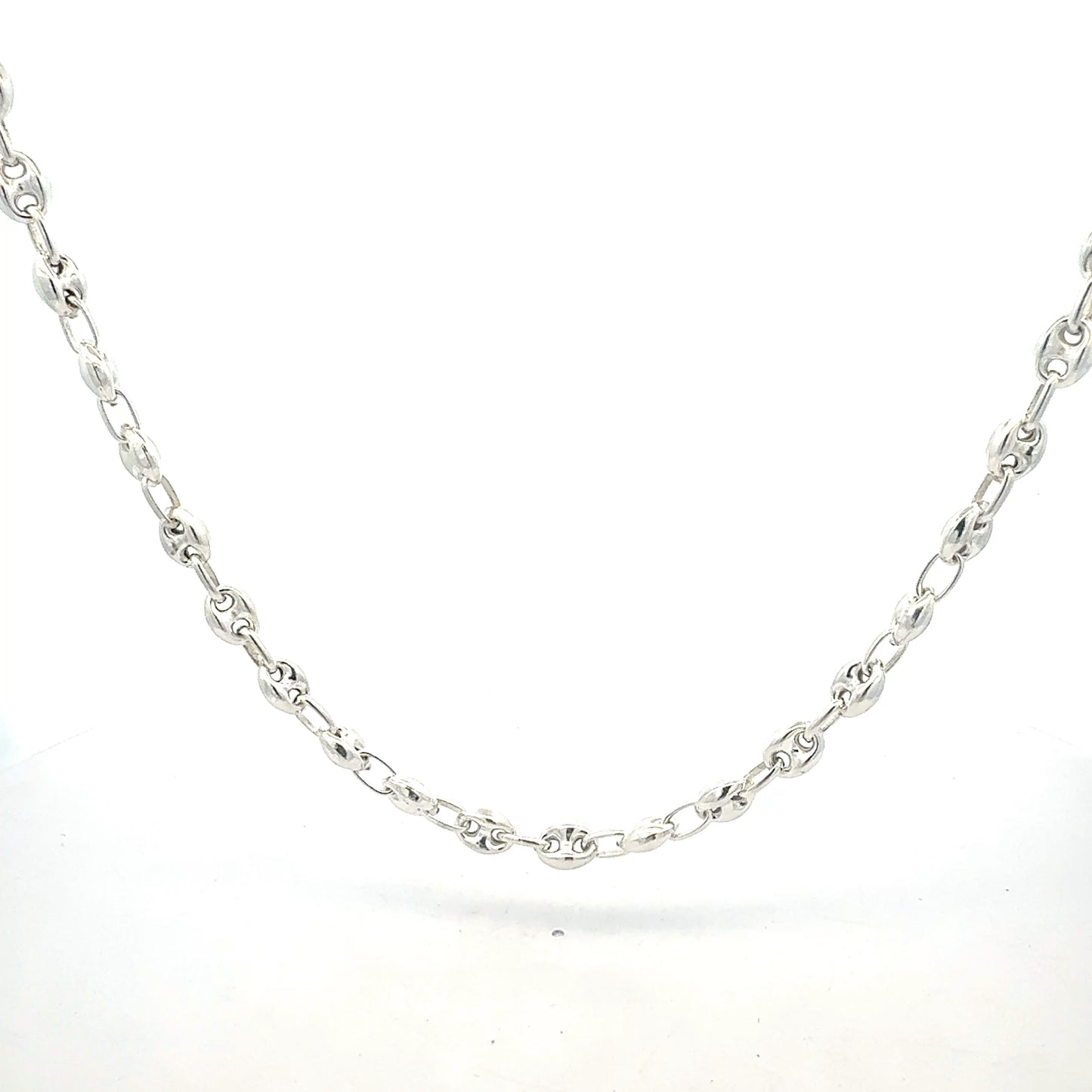 Bohnenkette 925 Silber modern - Nahaufnahme