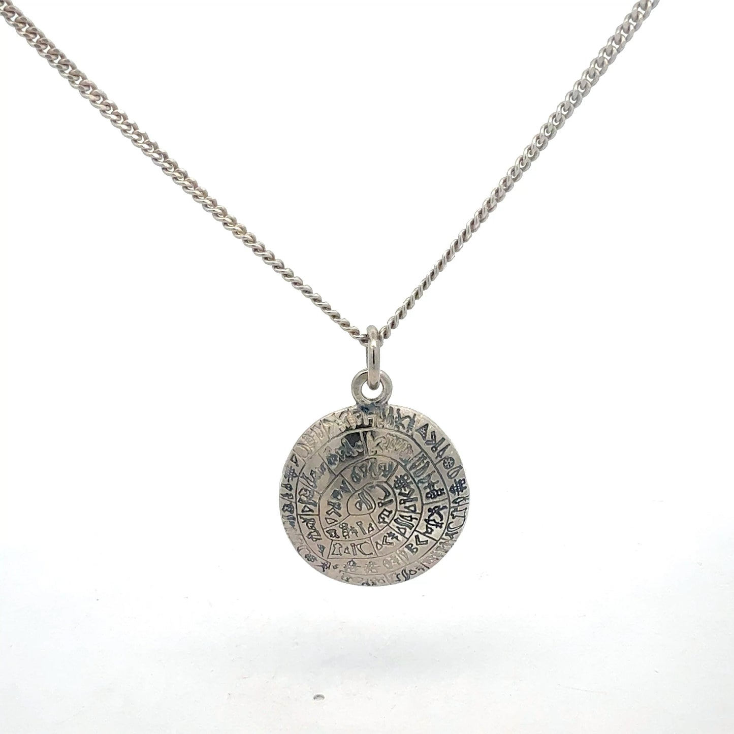 925 Silber Panzerkette mit antikem Phaistos Symbol
