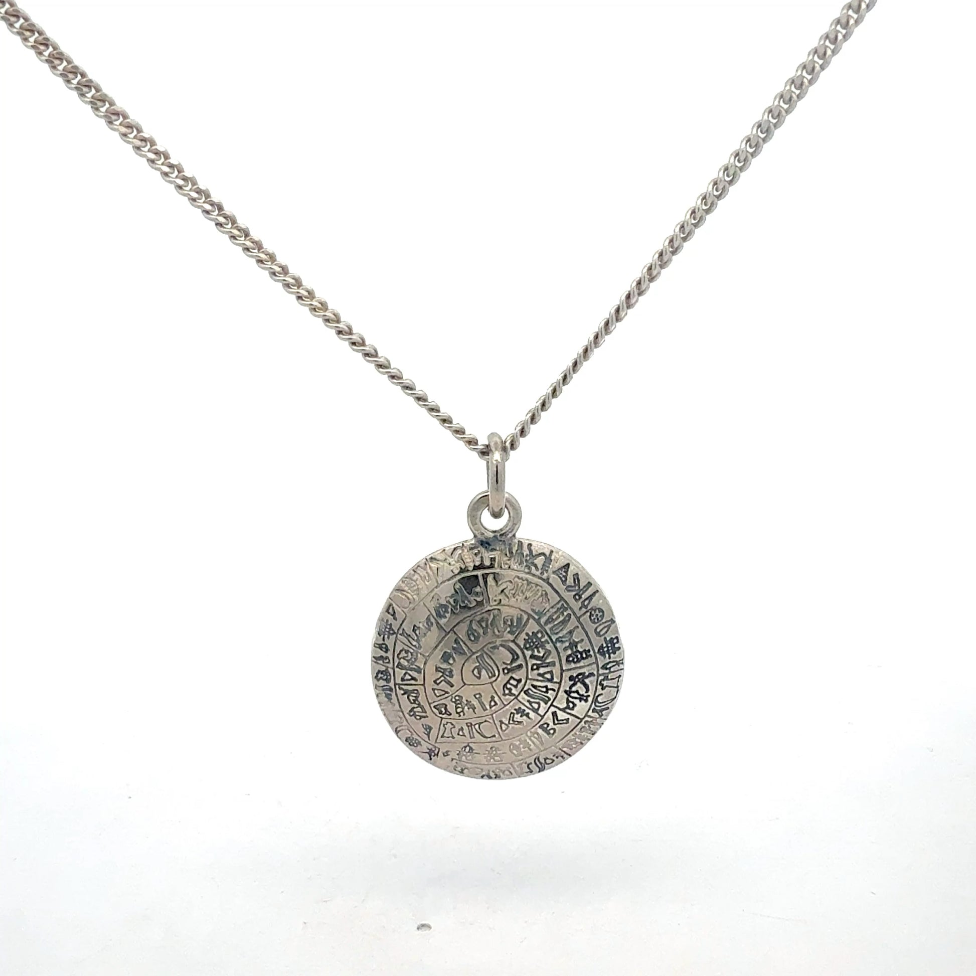 925 Silber Panzerkette mit antikem Phaistos Symbol