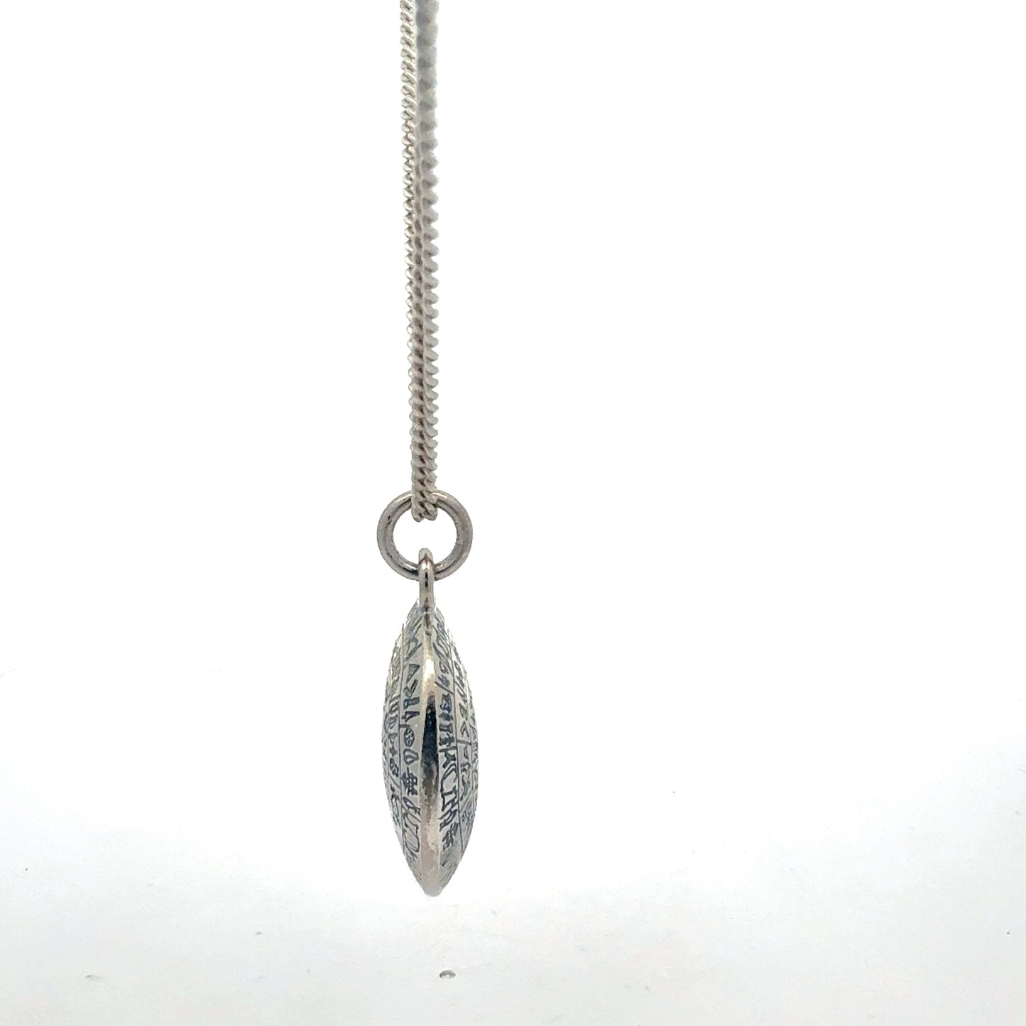 925 Silber Panzerkette mit antikem Phaistos Seitenansicht