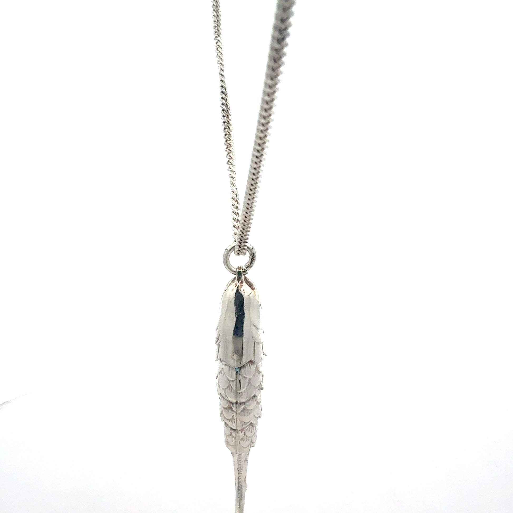 Silberkette mit Fisch-Motiv - Seitenansicht