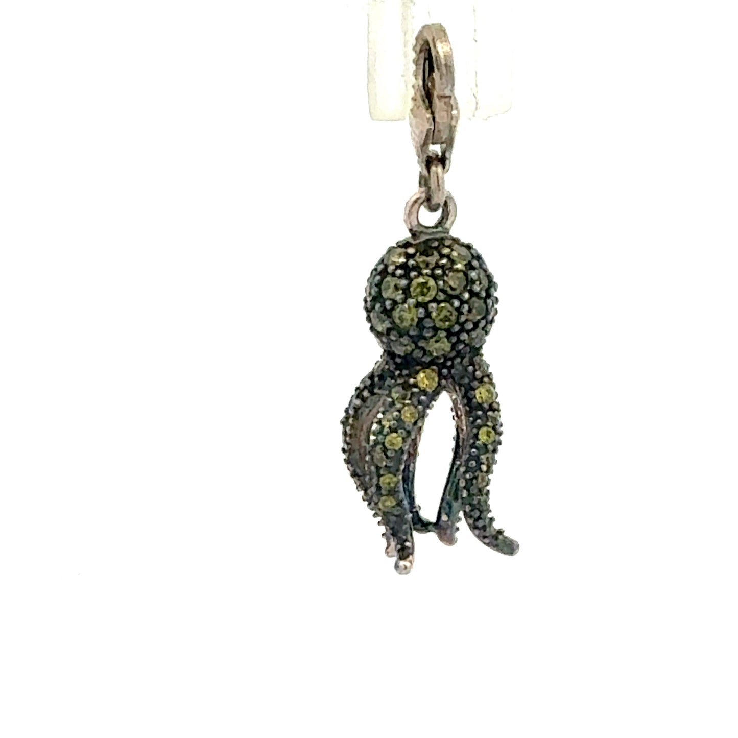 Rückseite Silber Tintenfisch Anhänger mit funkelnden Steinen und filigranen Tentakeln