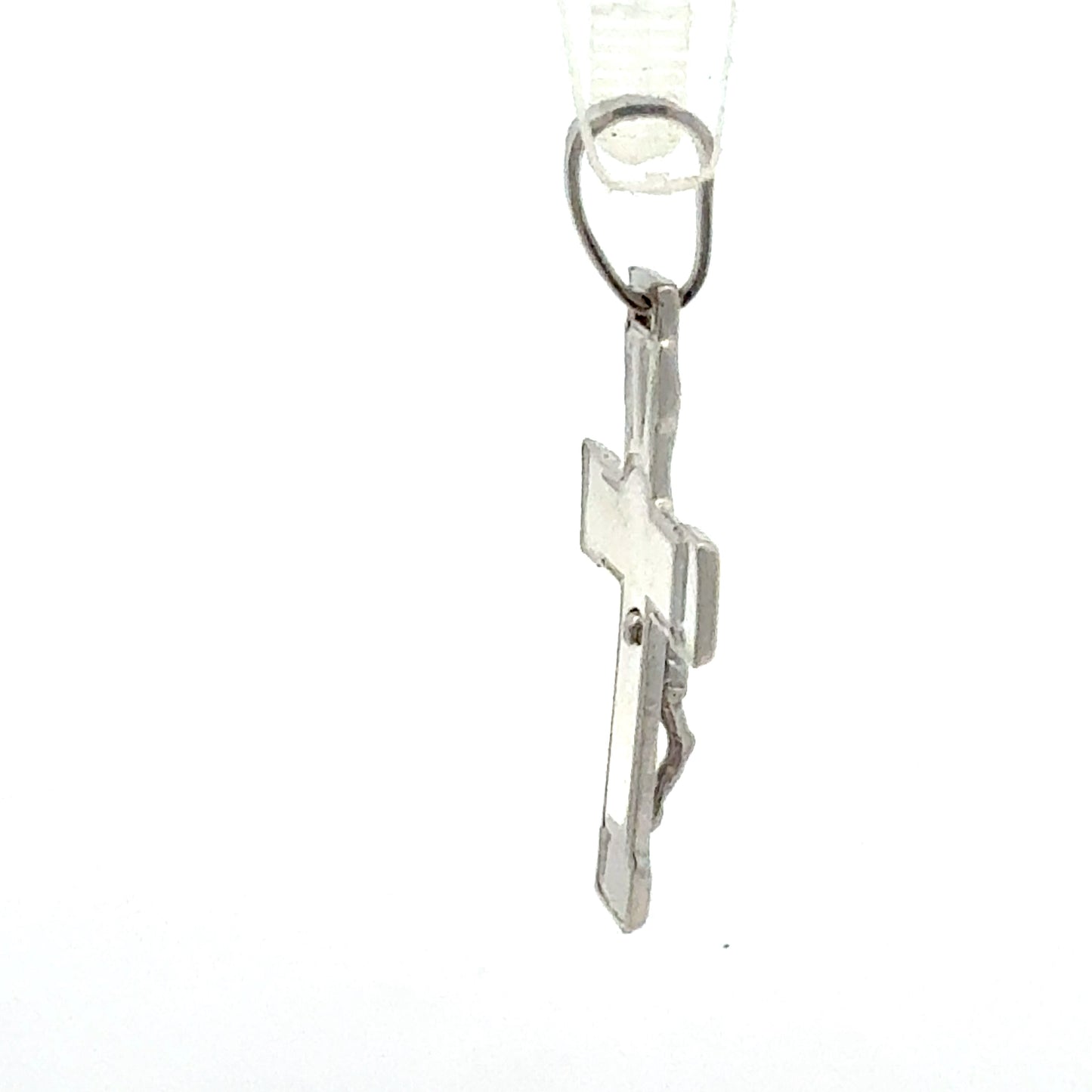 925er Silber Kreuz Anhänger Seitenansicht – 2,75g leichtes Design