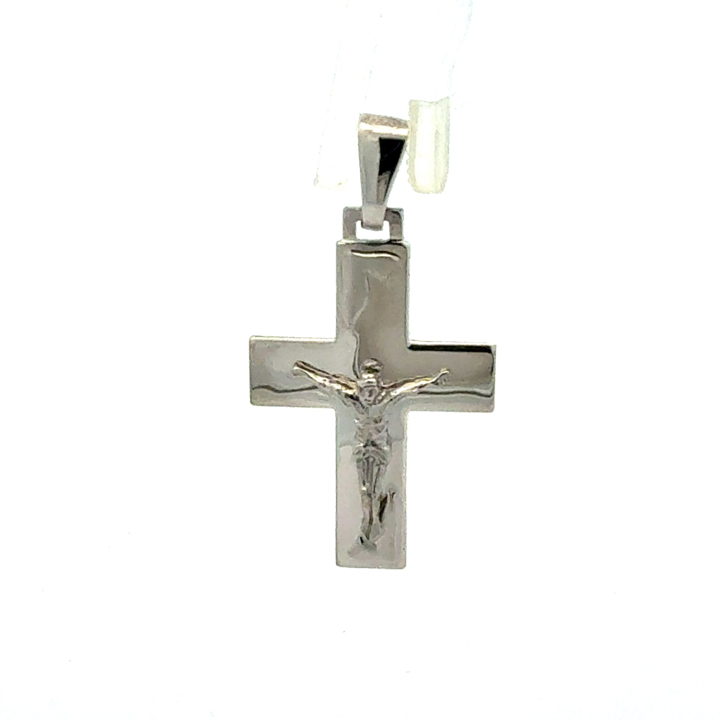 Kreuz Anhänger 925 Silber 2,49g frontal auf weißem Hintergrund