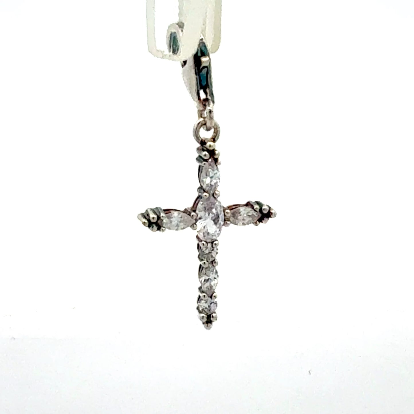 Kreuz Anhänger 925 Silber mit Zirkonia - Vorderansicht