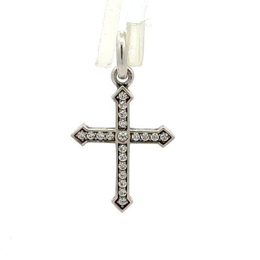 Kreuz Anhänger Silber 925 mit Zirkonia – Frontansicht