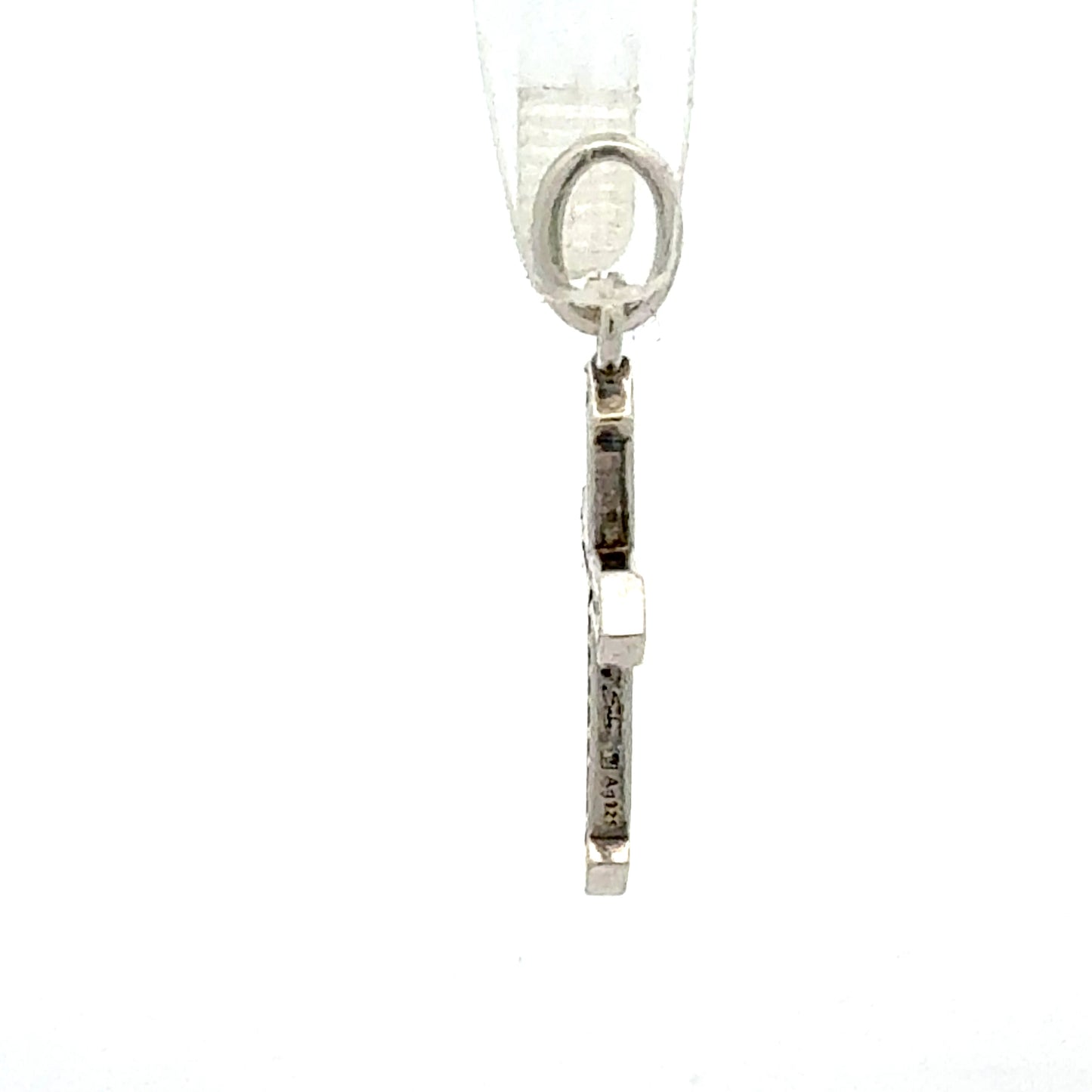 Silber Kreuz Anhänger – Seitenansicht mit Zirkonia-Besatz