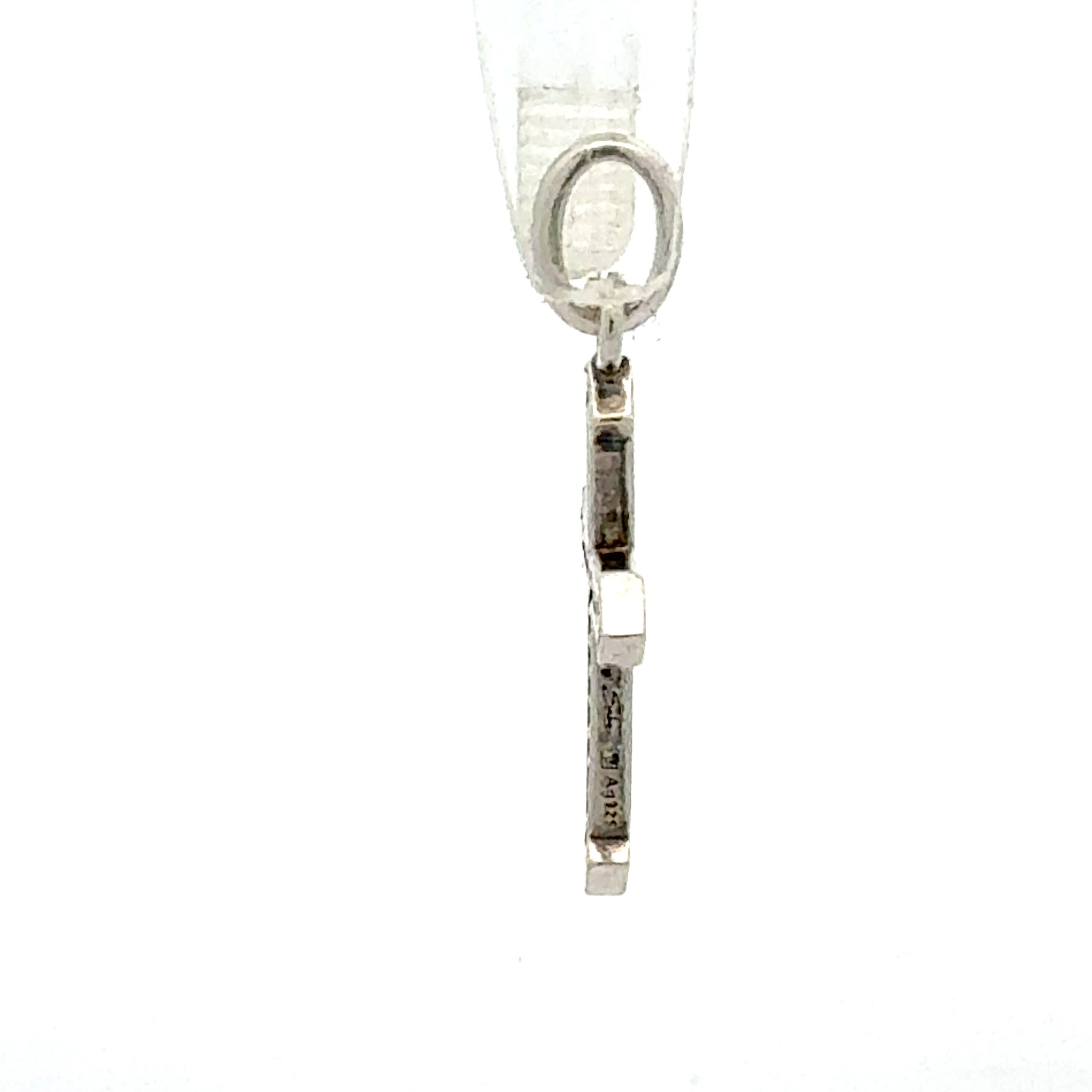 Silber Kreuz Anhänger – Seitenansicht mit Zirkonia-Besatz