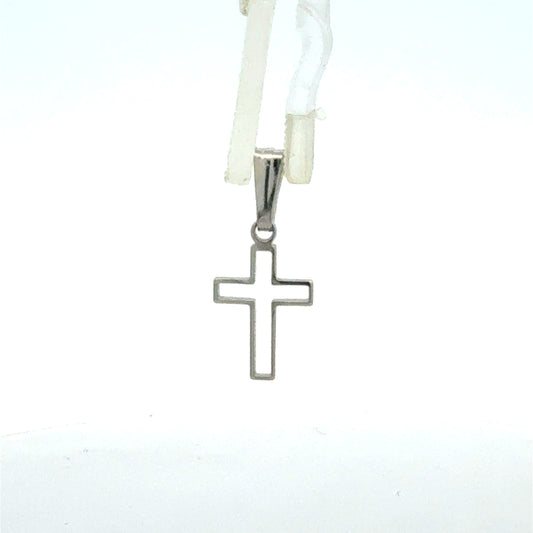 Kreuz Anhänger 925 Silber – Vorderansicht auf weißem Hintergrund