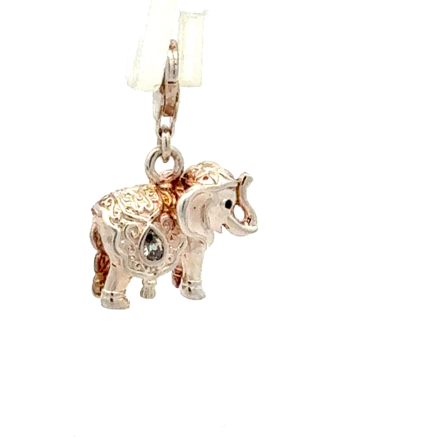 925er Silberanhänger Elefant - Seitenansicht mit funkelnden Zirkonia