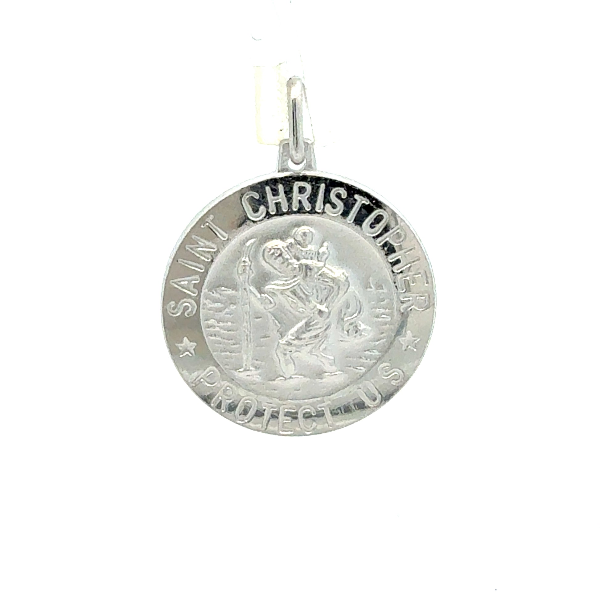 Sterlingsilber Anhänger St. Christopher 7,12g - Vorderansicht des religiösen Medaillons