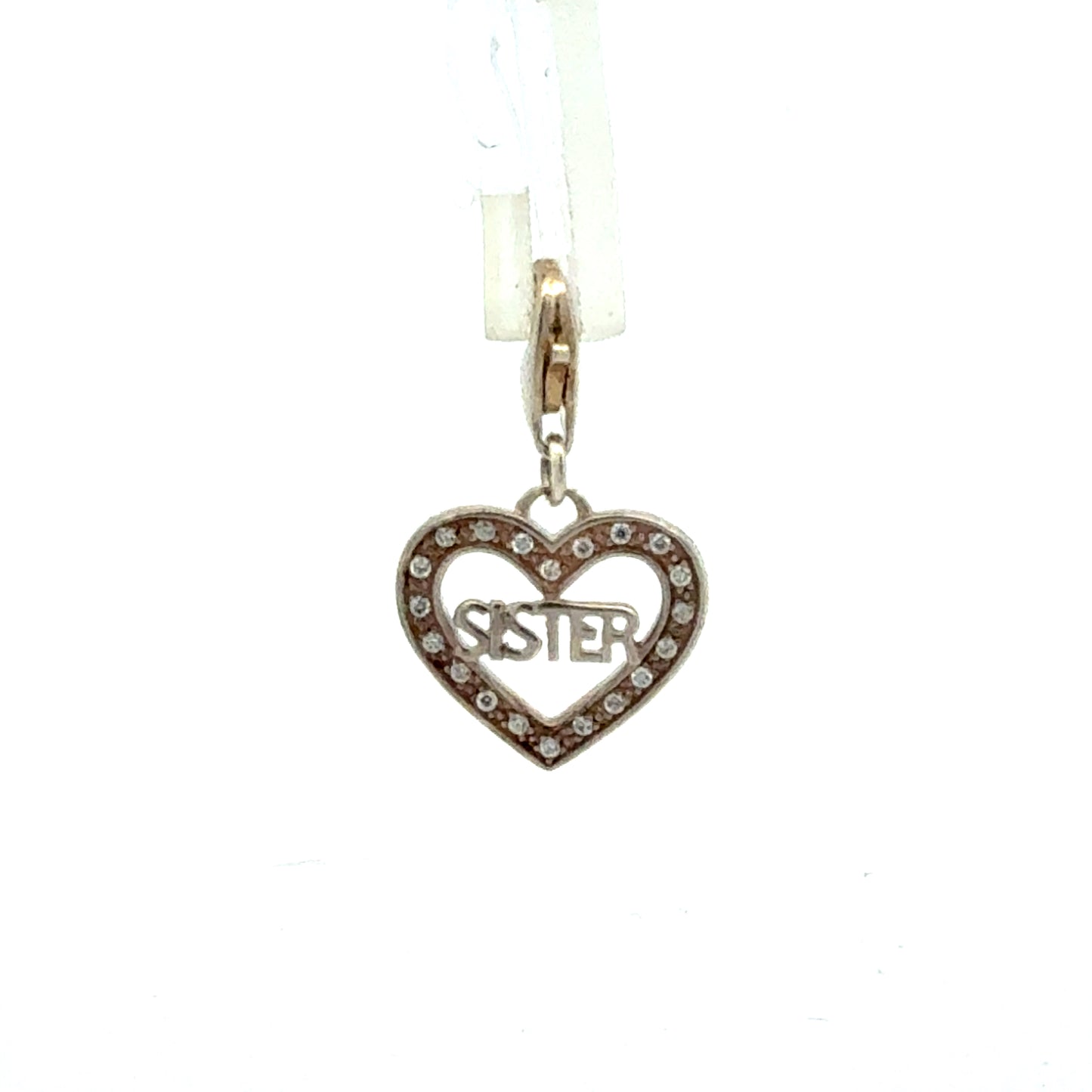Sterlingsilber Anhänger Sister 1,66g - Vorderansicht des Herz-Schmuckstücks