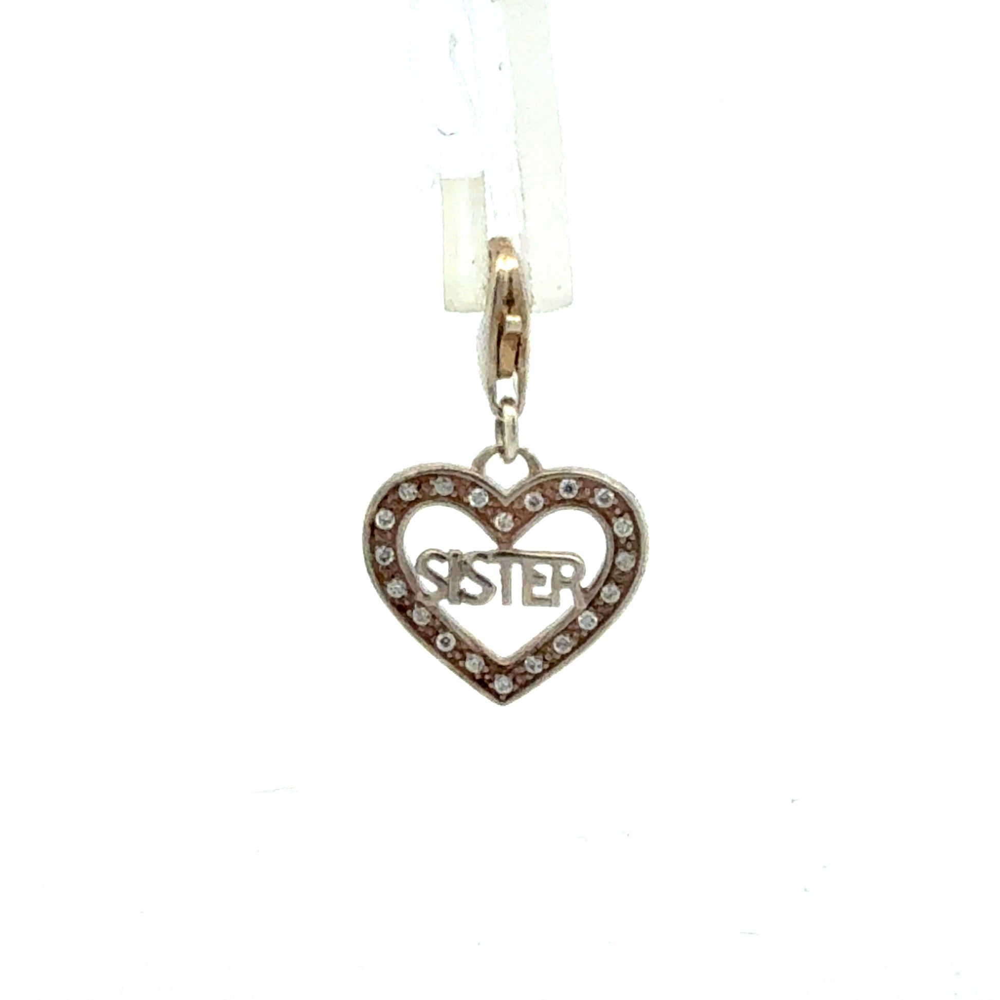 Sterlingsilber Anhänger Sister 1,66g - Vorderansicht des Herz-Schmuckstücks