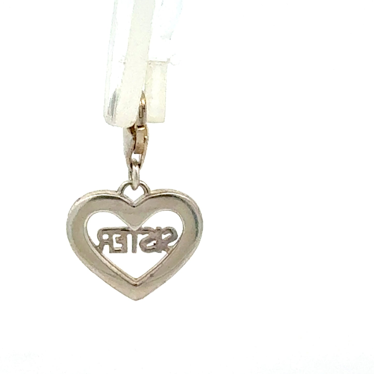 Echtsilber Anhänger Sister Geschenk - Nahaufnahme Rückseite der funkelnden Details