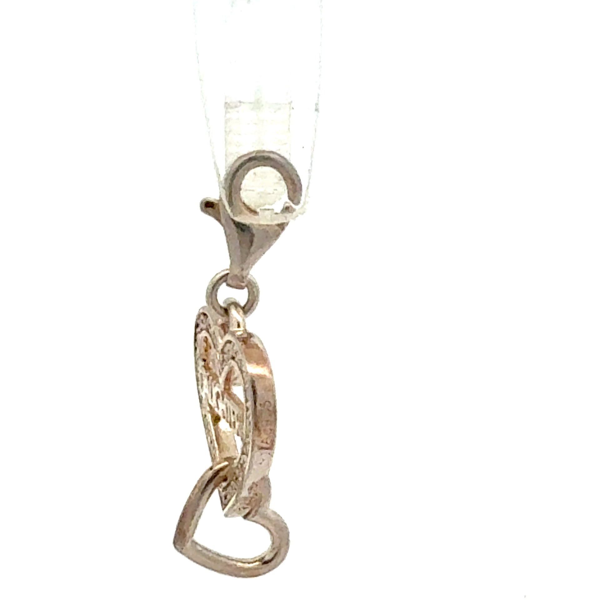 925er Silber Herzanhänger Daughter Zirkonia - Seitenansicht der liebevollen Verarbeitung