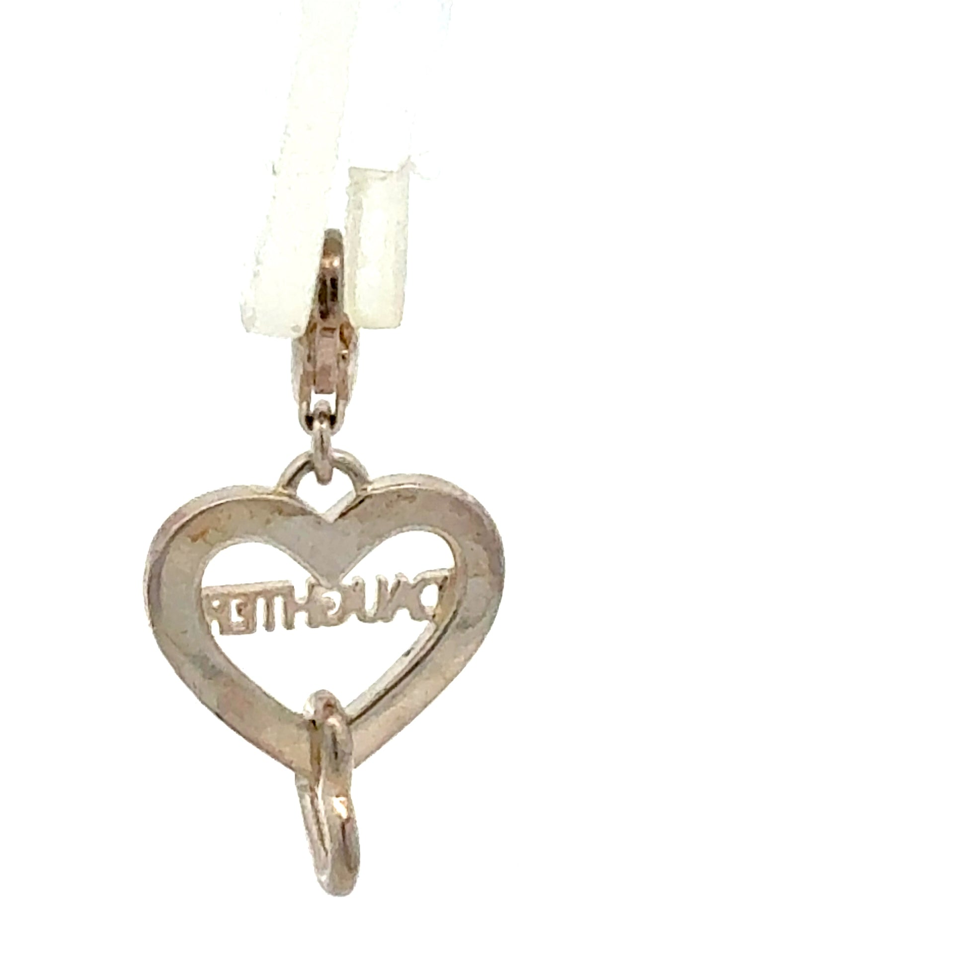 925er Silber Herzanhänger Daughter Zirkonia - Rückansicht der liebevollen Verarbeitung