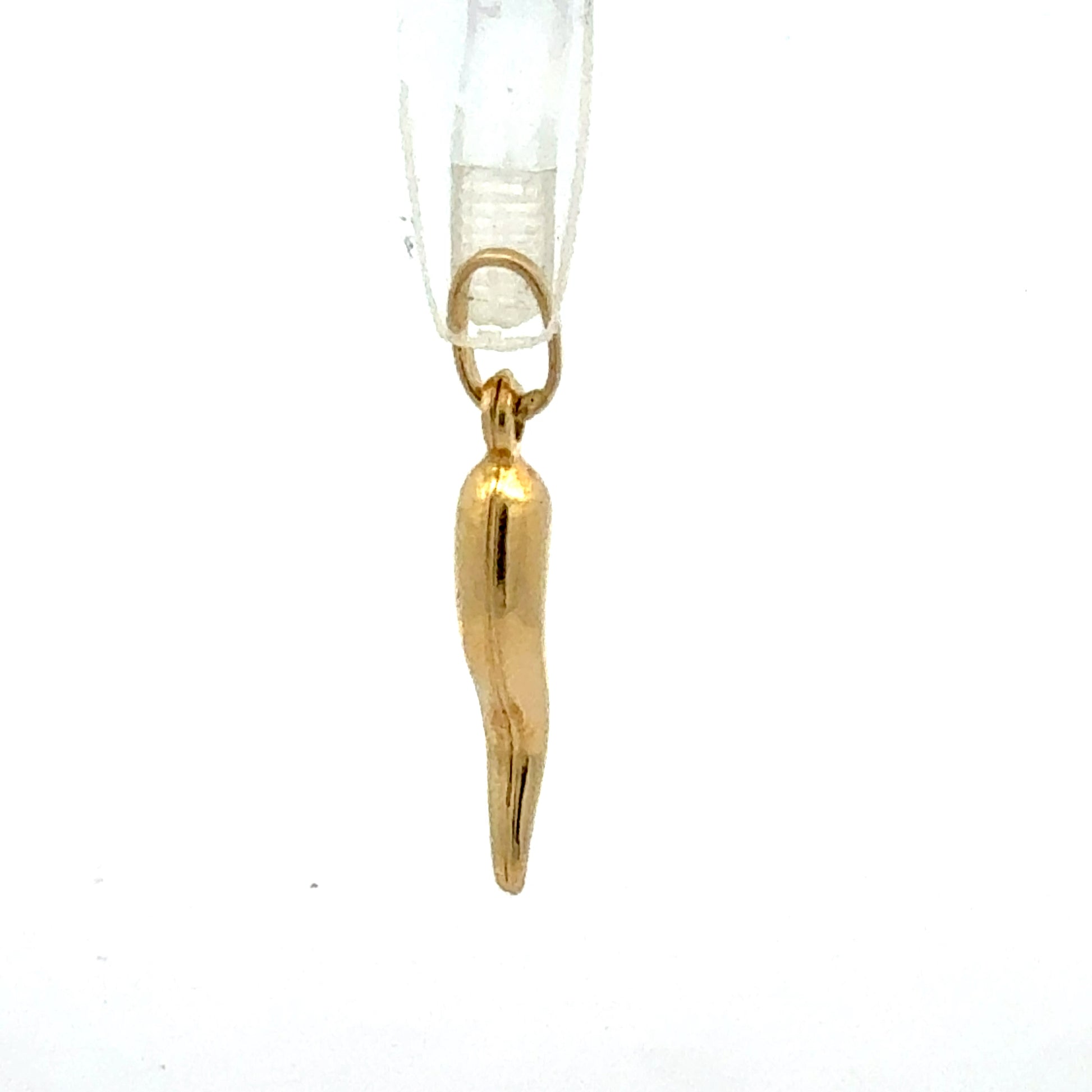 585er Gelbgold Peperoni-Anhänger - Seitenansicht der feinen Goldschmiedekunst