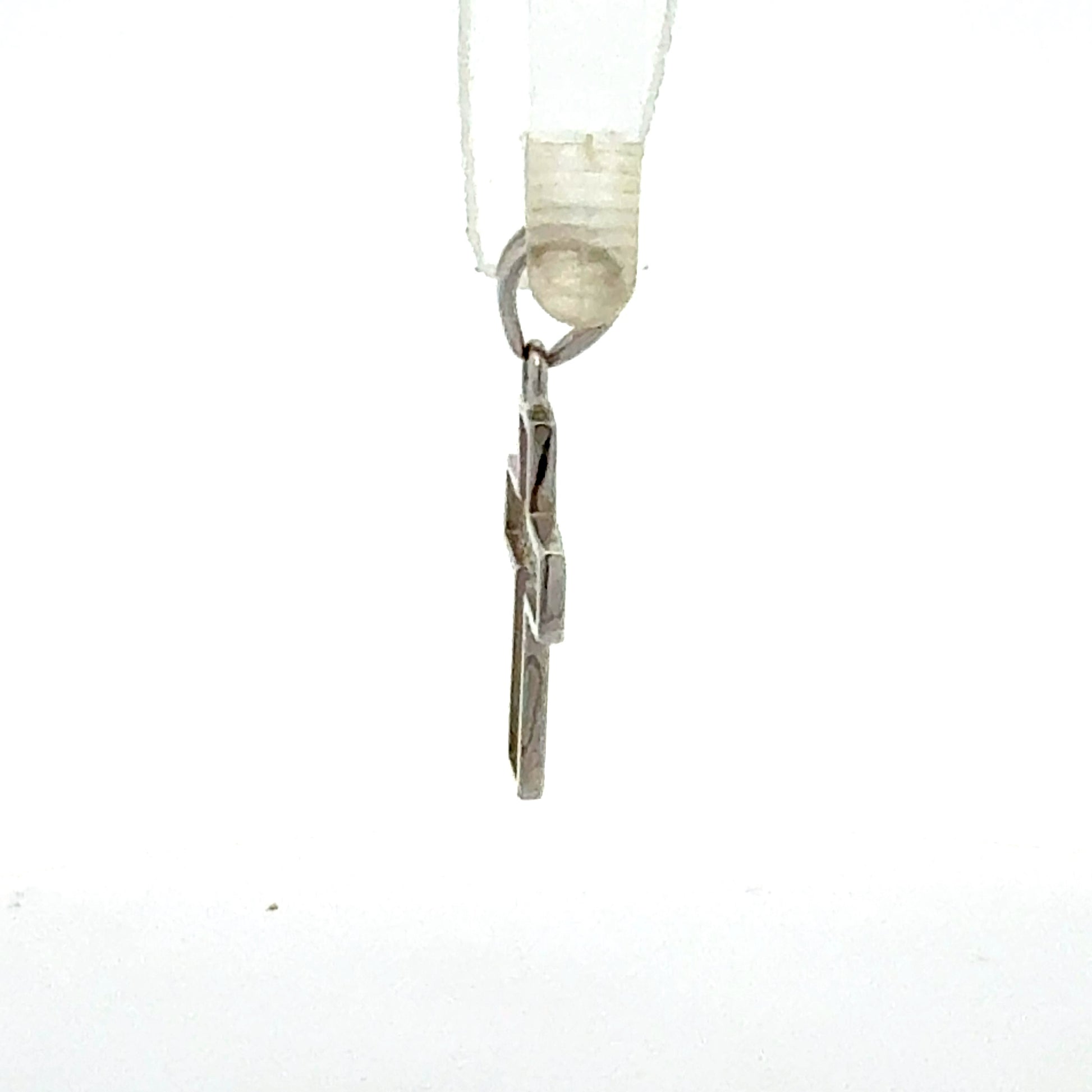 585er Weißgold Anhänger 14K - Seitenansicht der hochwertigen Verarbeitung