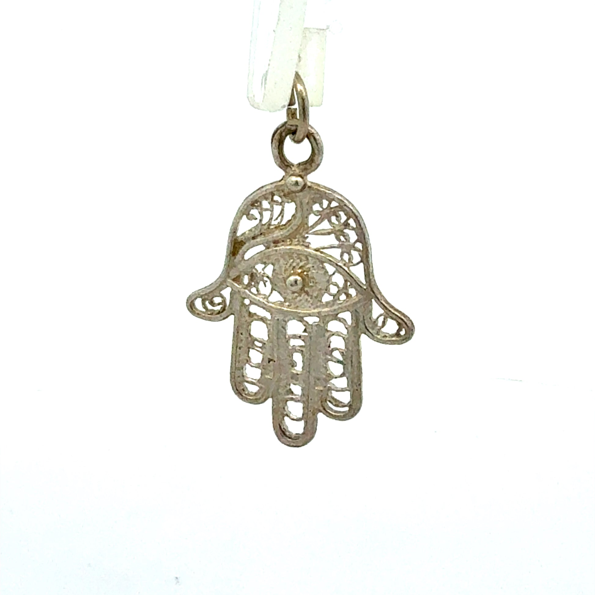 925er Silberanhänger Fatima-Hand Hamsa - Detailansicht des Schutzsymbols