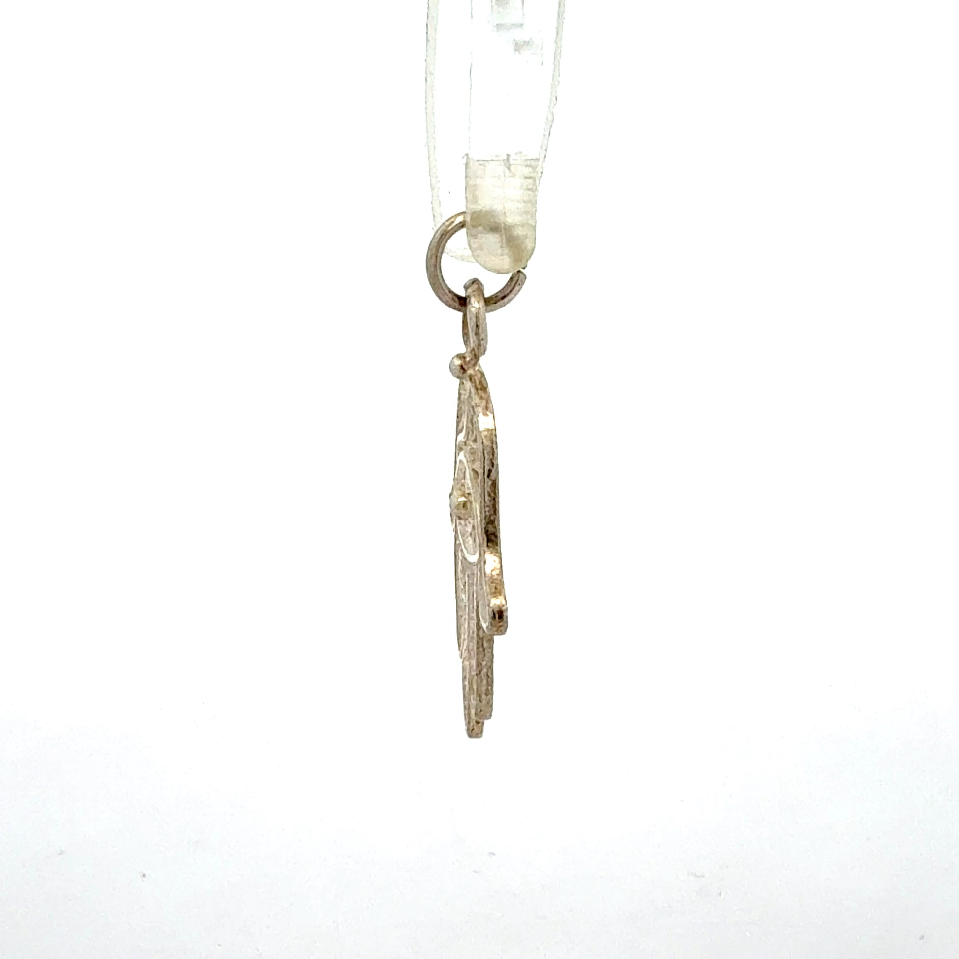 925er Silber Hamsa-Anhänger - Seitenansicht der spirituellen Verarbeitung