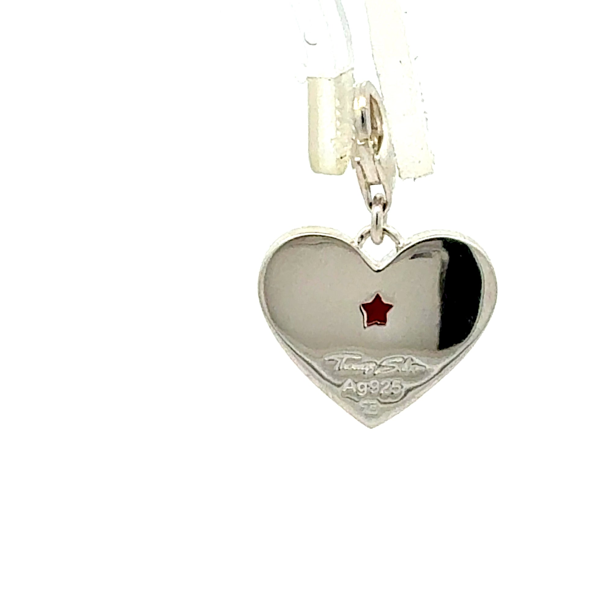 Echtsilber Herzanhänger mit Emaille - Rückseite