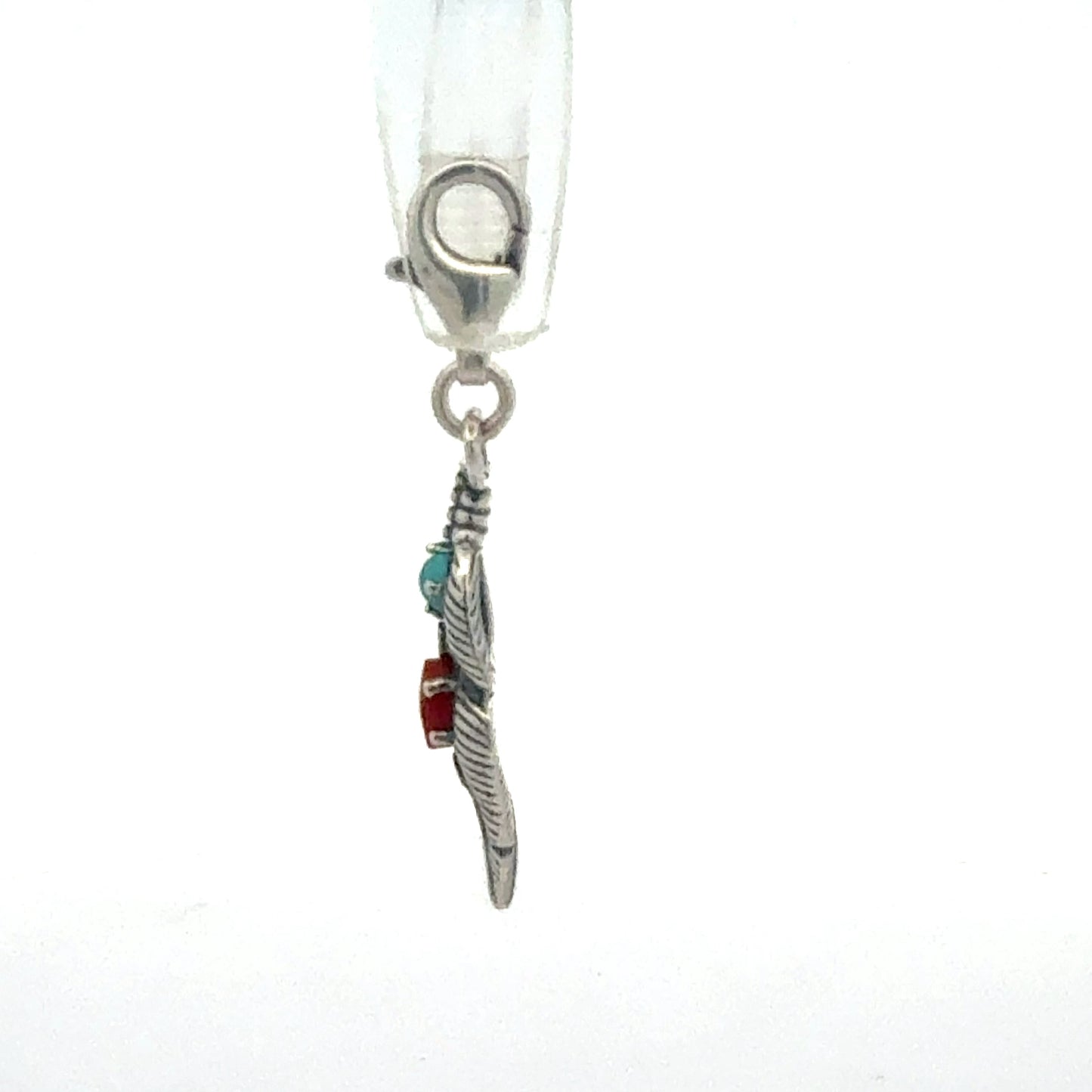 Silberanhänger 925 mit synthetischen Steinen - Seitenansicht
