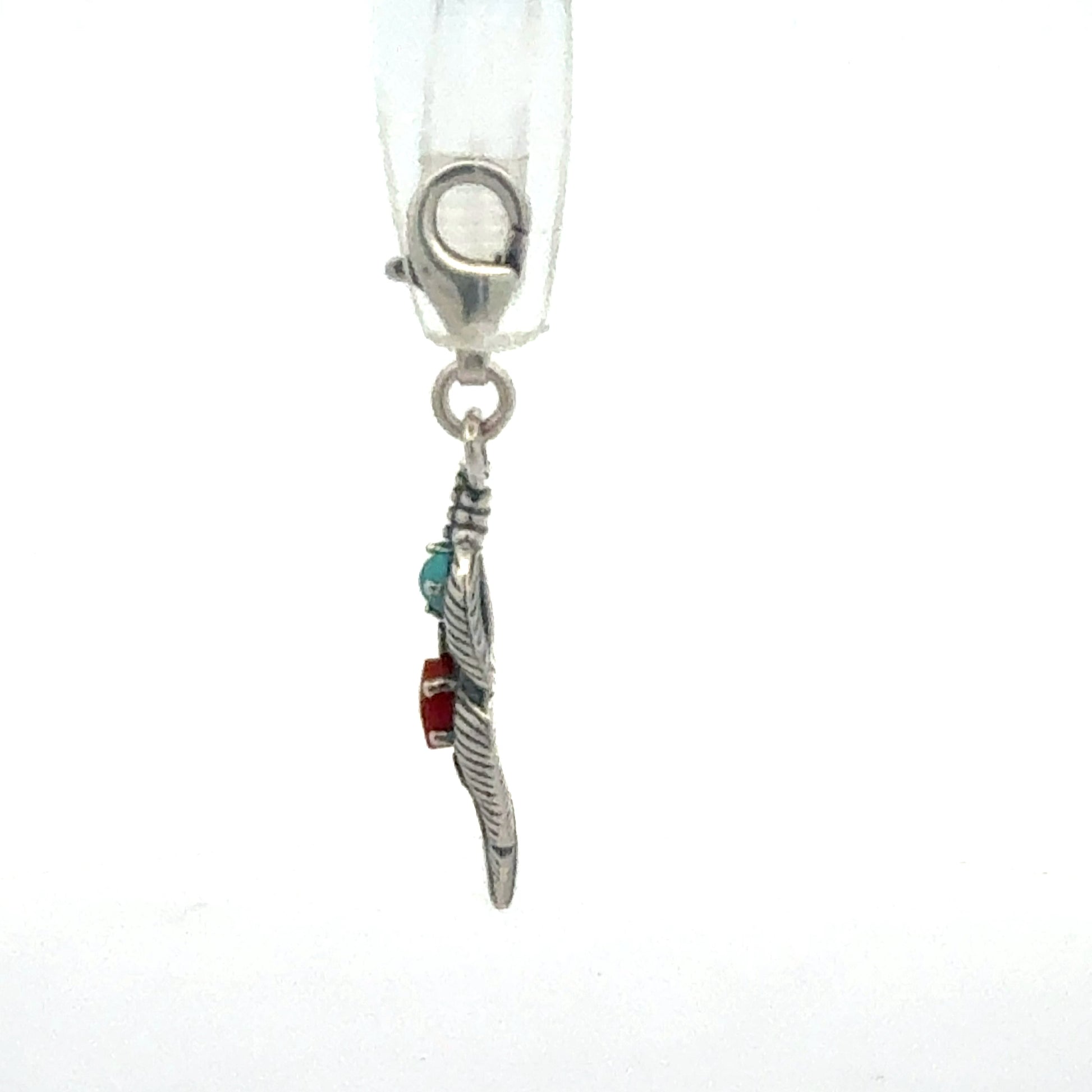 Silberanhänger 925 mit synthetischen Steinen - Seitenansicht
