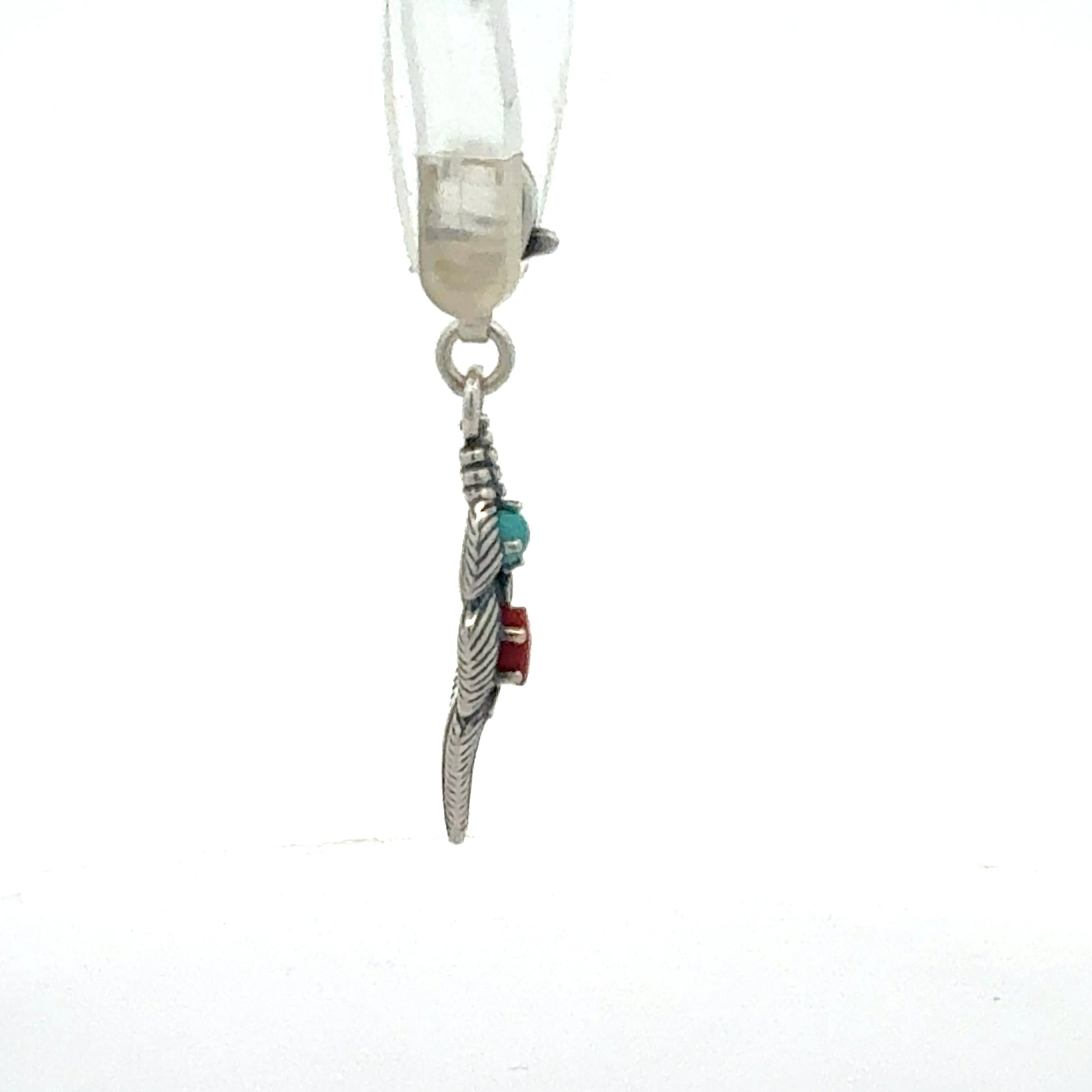 Silberanhänger 925 mit synthetischen Steinen - Seitenansicht
