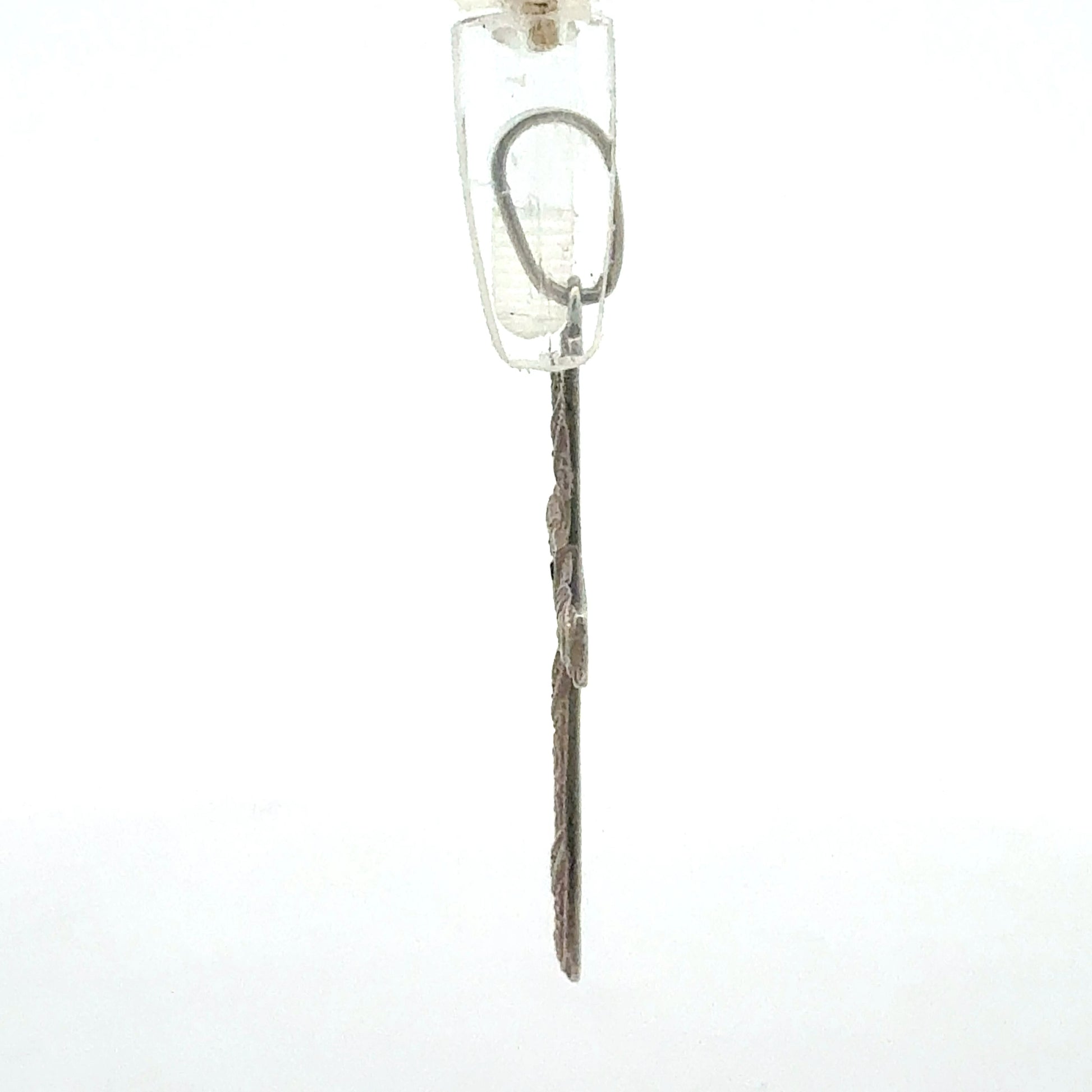 925er Silber Kreuz mit blauem Stein - Seitenansicht der eleganten Verarbeitung