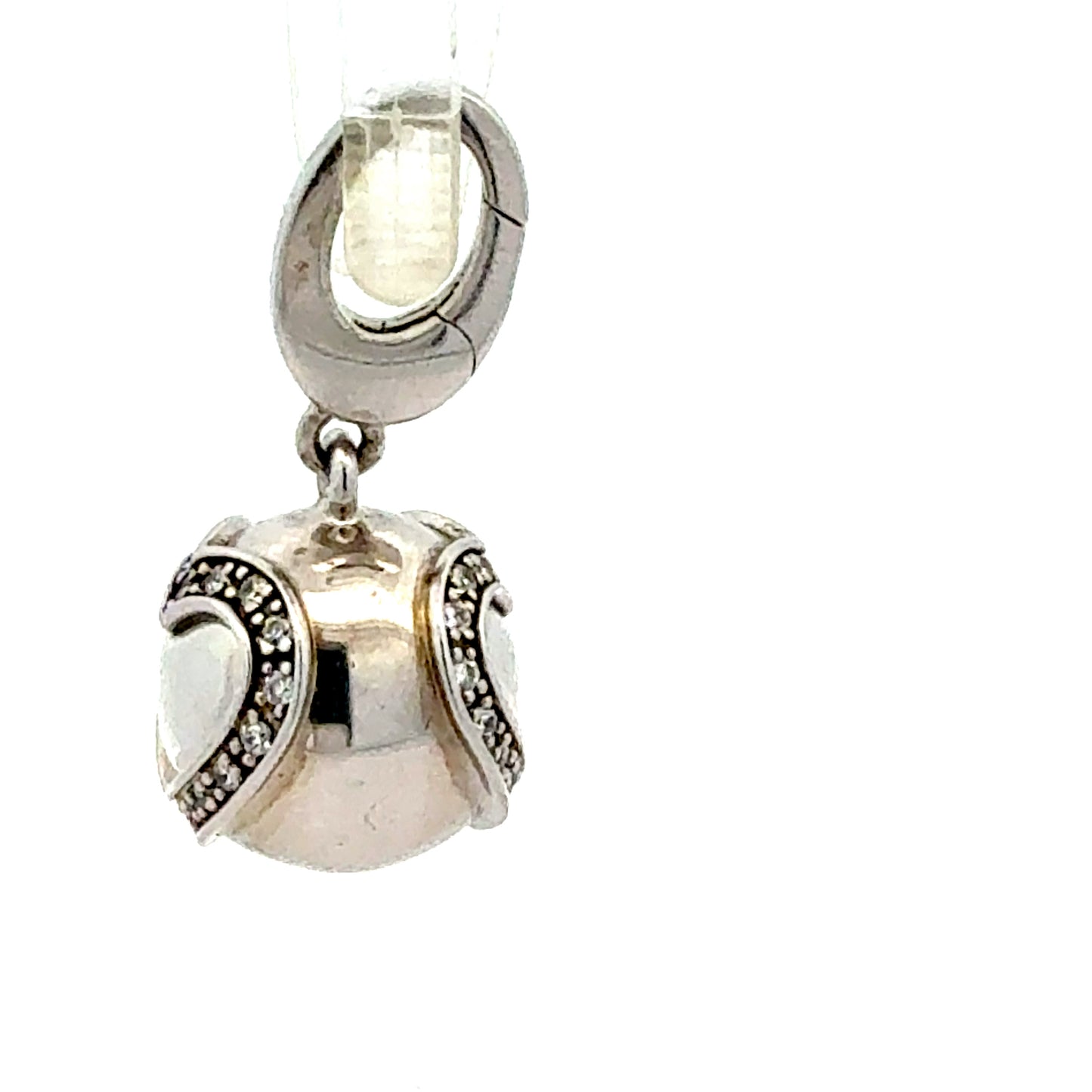 Herz-Kugelanhänger 925 Silber - Gesamtansicht des romantischen Schmuckstücks