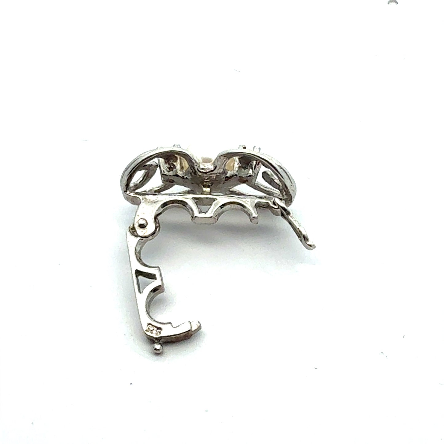 925er Silber Perlenkettenanhänger - Seitenansicht der eleganten Verarbeitung