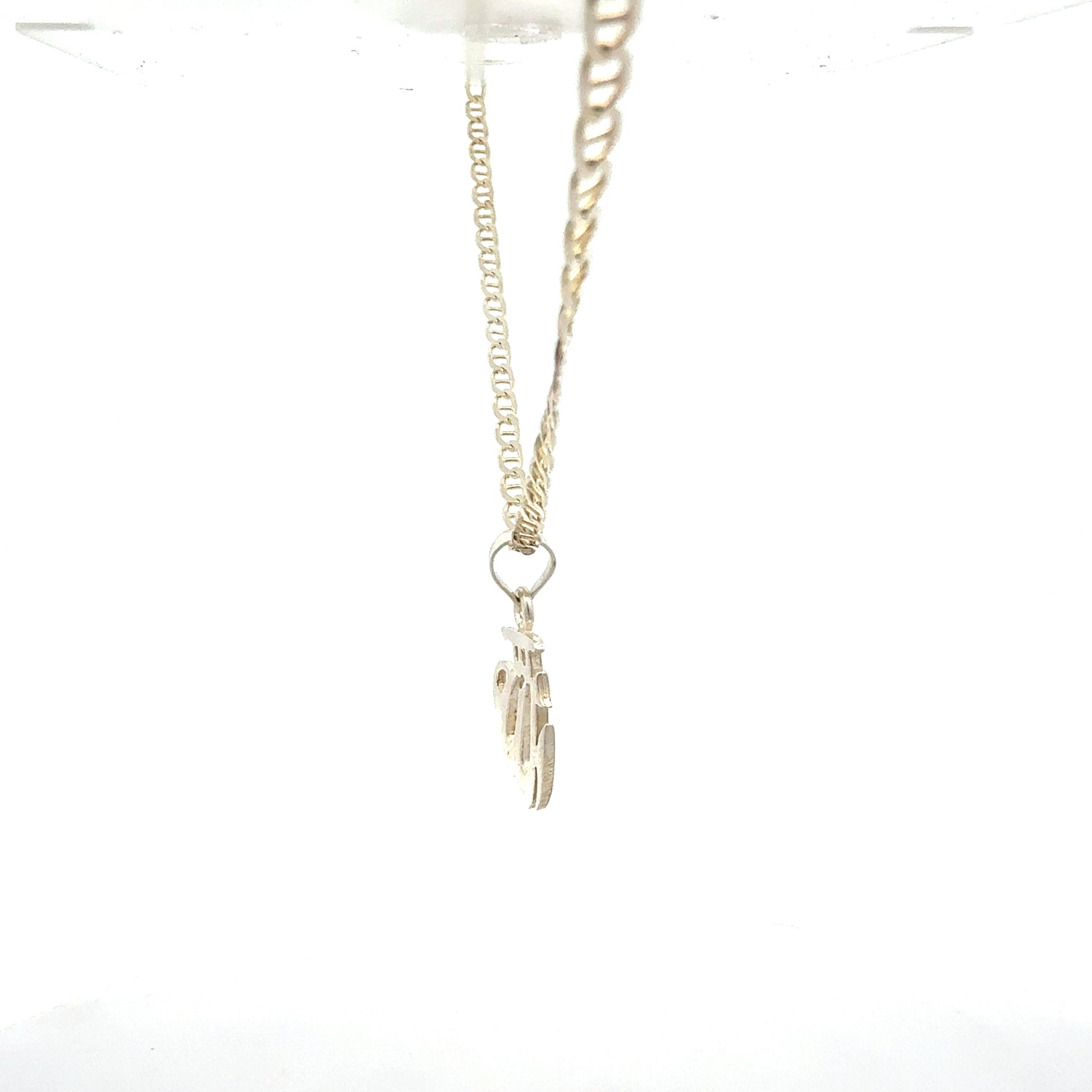 925 Sterlingsilber Halskette mit Allah-Anhänger - Seitenansicht