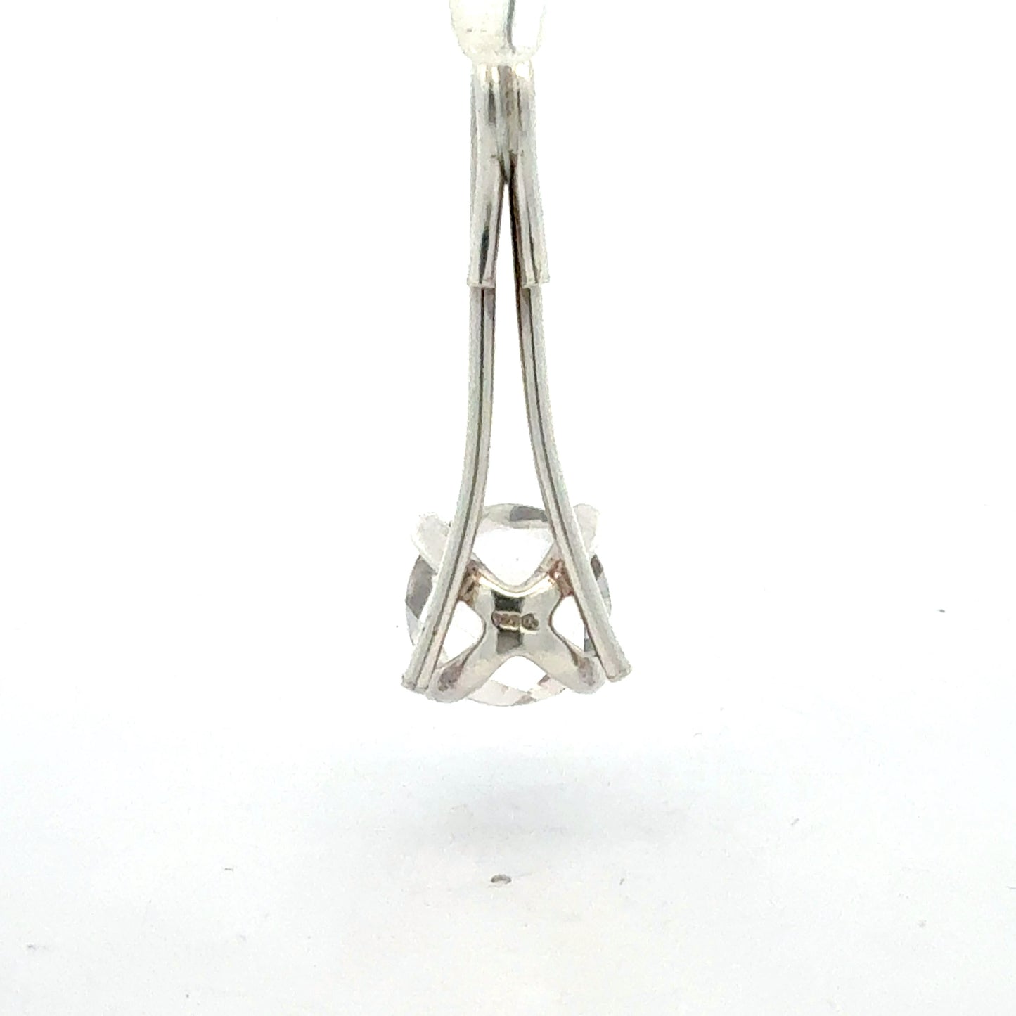 925er Silber Anhänger mit Zirkonia - Rücknsicht der eleganten Verarbeitung