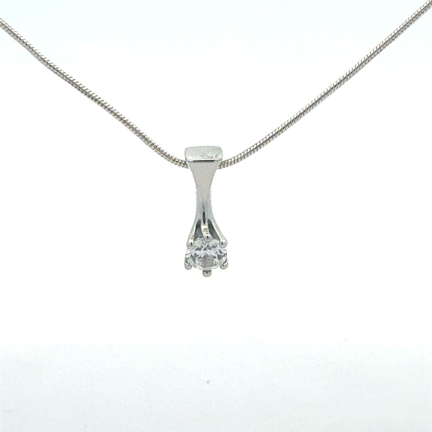 Zirkonia-Anhänger Detail - 925 Sterlingsilber Kette